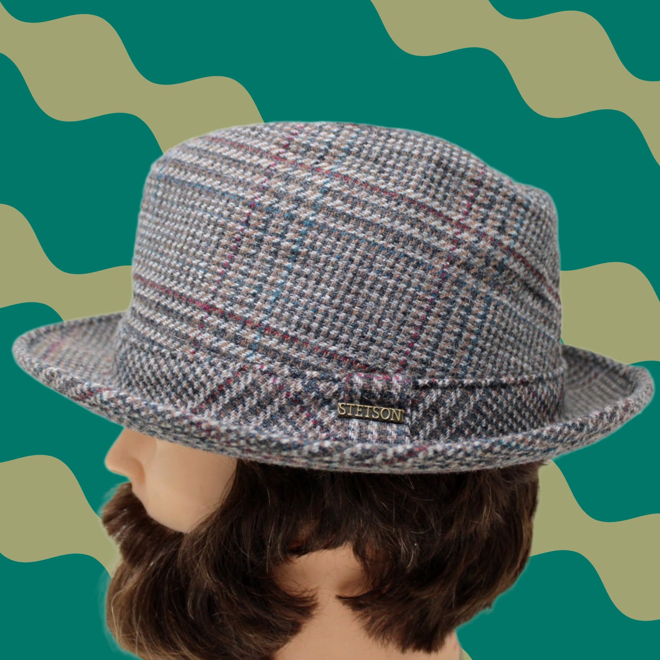 Stetson VINTAGE Stetson Fedora Hat Cap Mens size 7 1/4 Gray & Red Wool Blend Classic Casual Size ONE SIZE - 1 Thumbnail