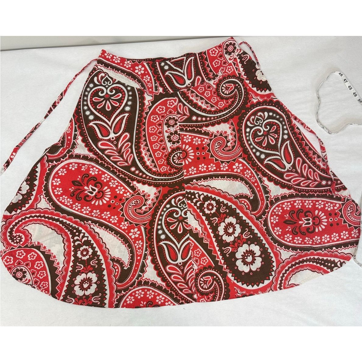 Other Talbots Paisley Print Red Brown Skirt Cotton - Women Size 14 Size 36" / US 14 / IT 50 - 1 Thumbnail