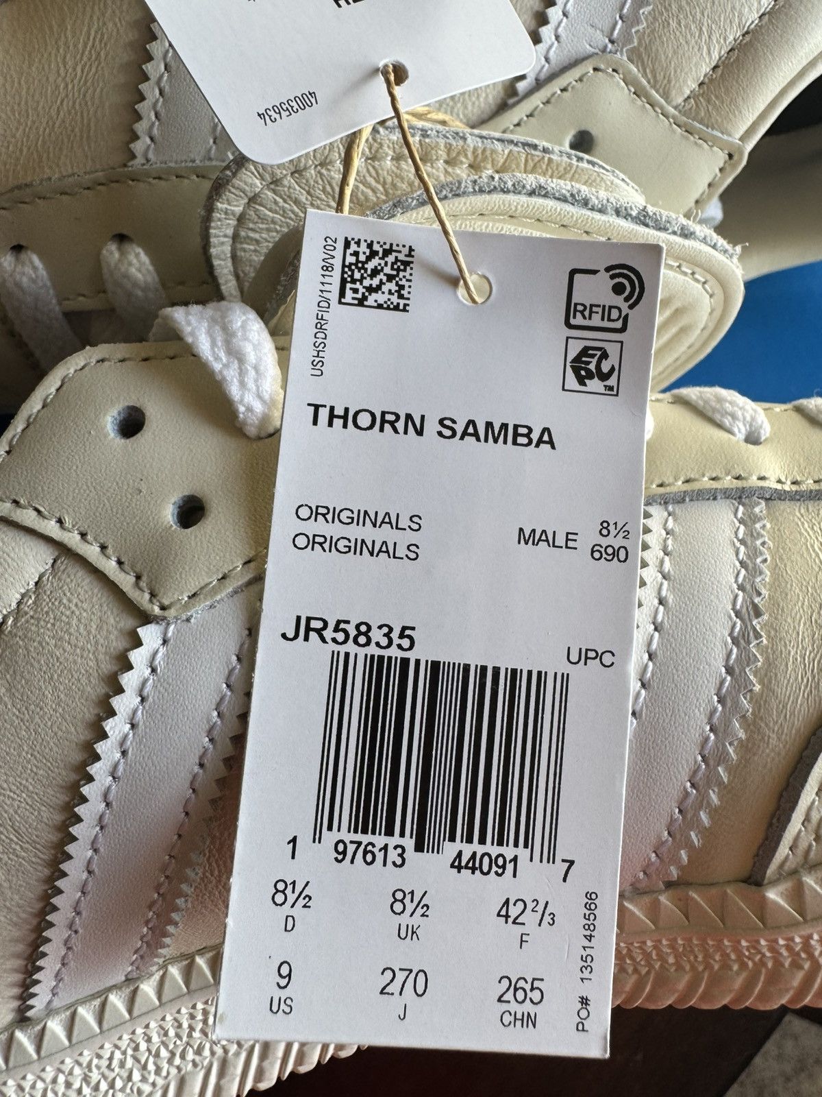 Adidas Clipse x Adidas Samba Thorn LT Cream White Size US 9 / EU 42 - 5 Thumbnail