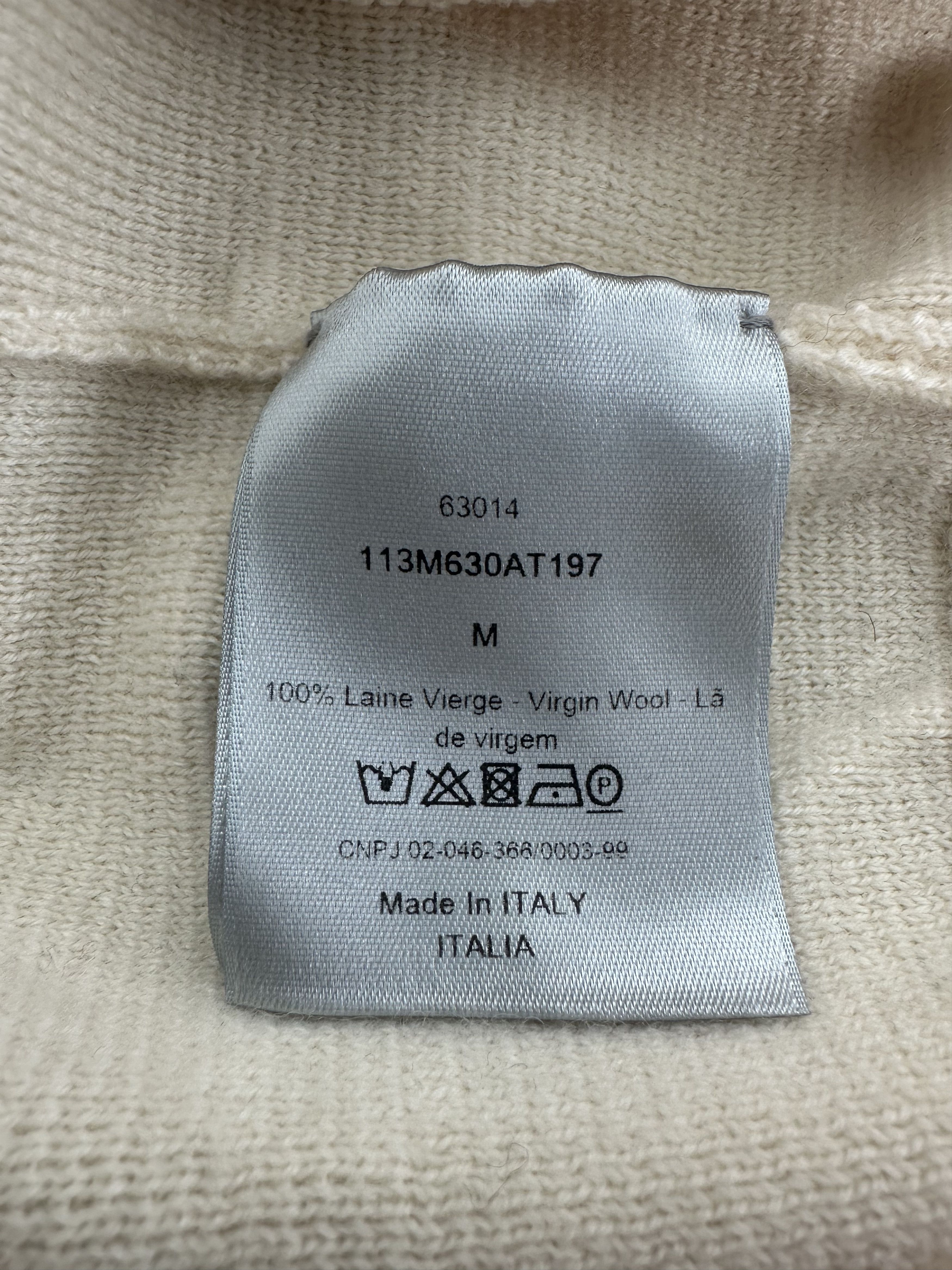 Dior Dior Beige & Silver Reflective Oblique Wool Sweater Size US M / EU 48-50 / 2 - 4 Thumbnail
