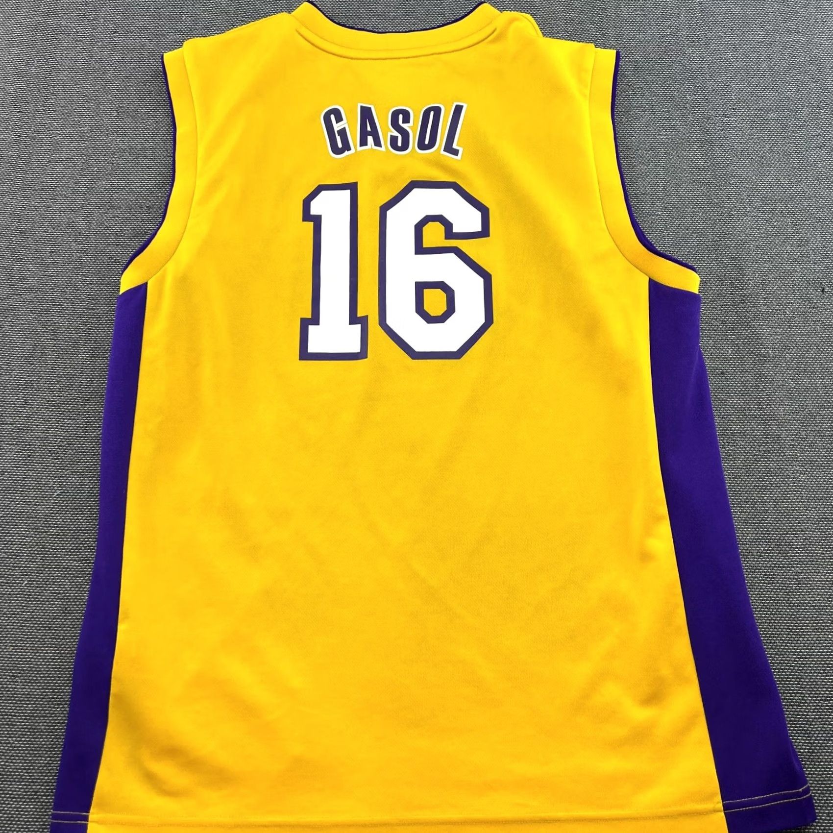 Adidas adidas Los Angeles Lakers Gasol #16 Jersey Basketball Adult Yellow 2013 T-Shirt S Mens Regular Sleeveless Jersey Size US S / EU 44-46 / 1 - 3 Thumbnail