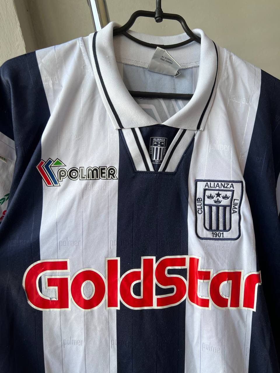 Vintage 1995 ALIANZA LIMA #10 MATCH WORN POLMER SOCCER JERSEY SHIRT Size US L / EU 52-54 / 3 - 6 Thumbnail