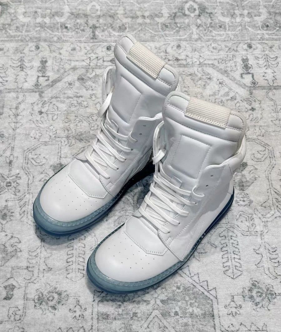 Rick Owens Rick Owens Geobasket white leather with translucent sole Size US 7 / IT 37 - 4 Thumbnail