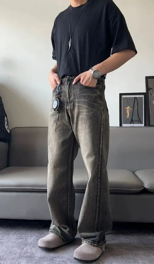 Jean distressed washed grunge flared jeans Size US 31 - 2 Thumbnail