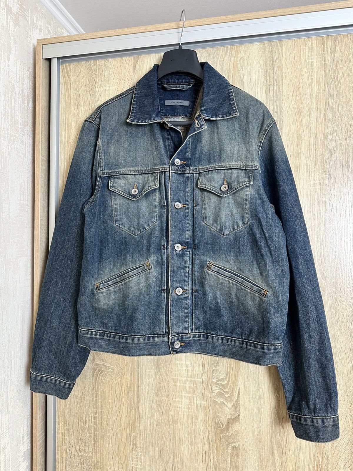John Varvatos 🔥 John Varvatos Vintage Denim Jacket Collection Design Y2K Size US L / EU 52-54 / 3 - 4 Thumbnail