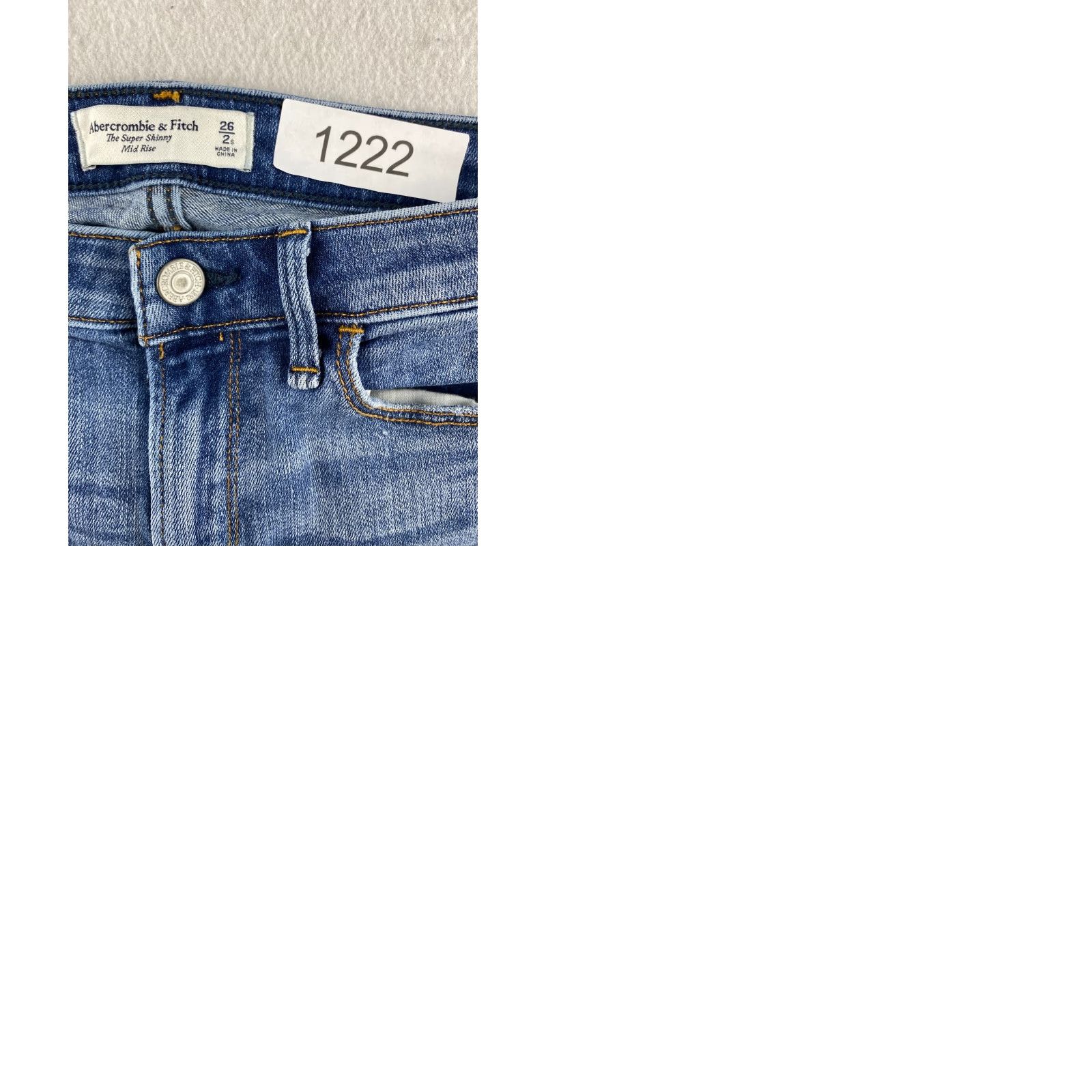 Abercrombie & Fitch Abercrombie & Fitch Women's Jeans Skinny Denim Distressed 26 Stretch 5-Pocket Blue Mid Rise Regular Size 26" / US 2 / IT 38 - 9 Thumbnail