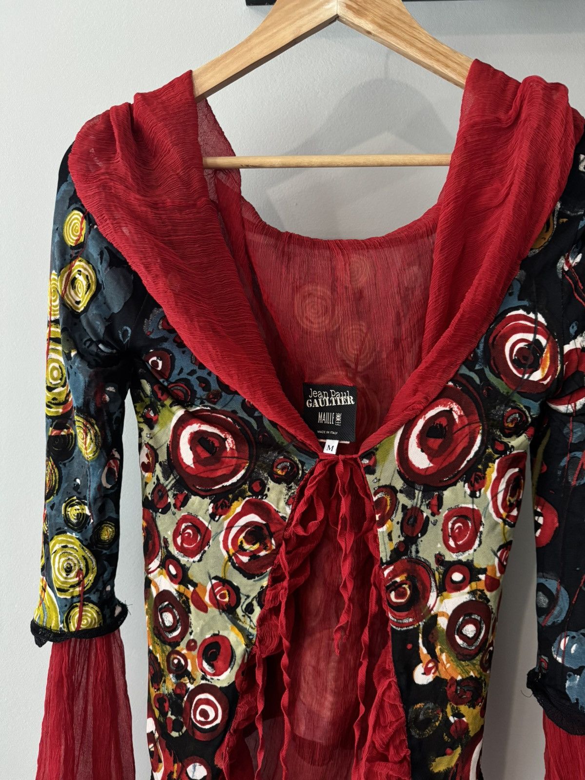 Jean Paul Gaultier Rare Vintage Jean Paul Gaultier Silk Dot Print Tie Blouse Size M / US 6-8 / IT 42-44 - 4 Thumbnail