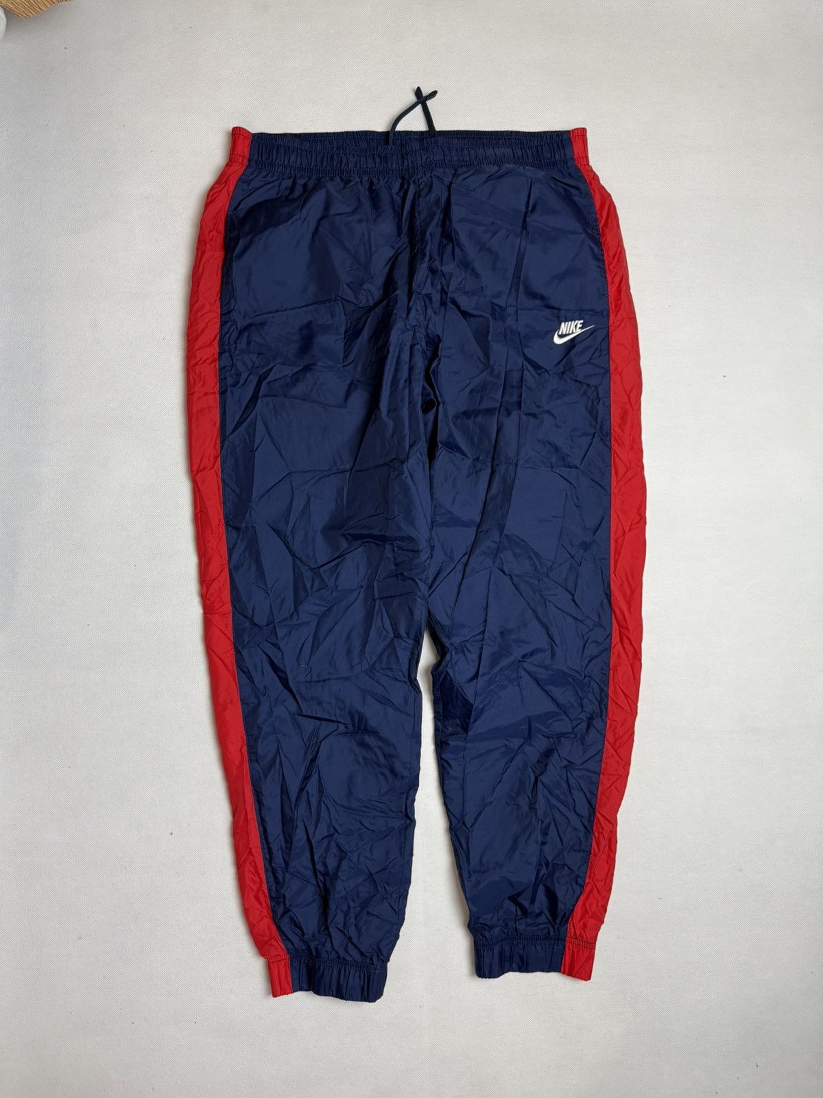 Nike × Vintage Nike track pants navy white red vintage style nylon Size US 34 / EU 50 - 2 Thumbnail