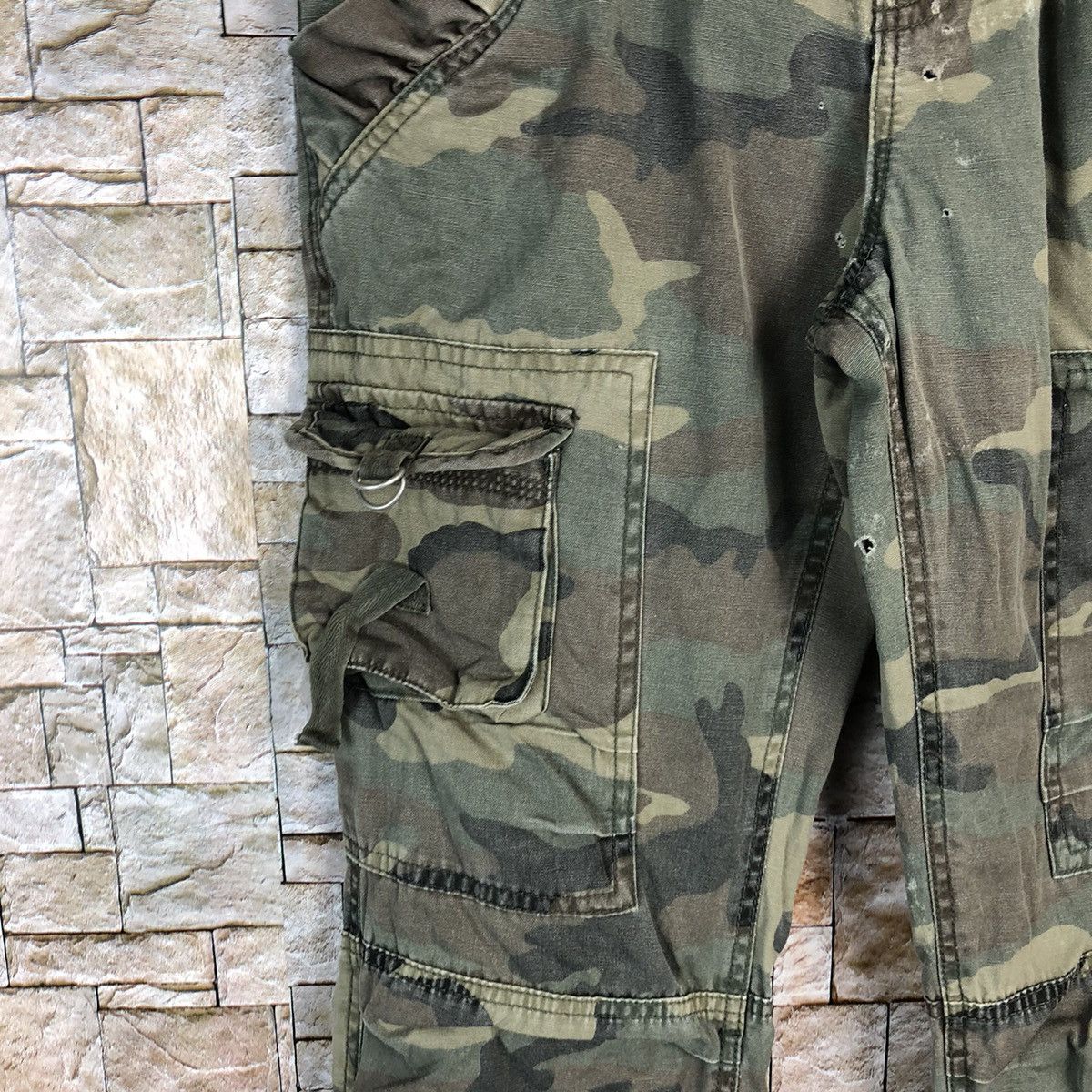 Japanese Brand As Know Is De Base Camo Green Cargo Multipocket Pants #A595 Size 28" / US 6 / IT 42 - 10 Thumbnail