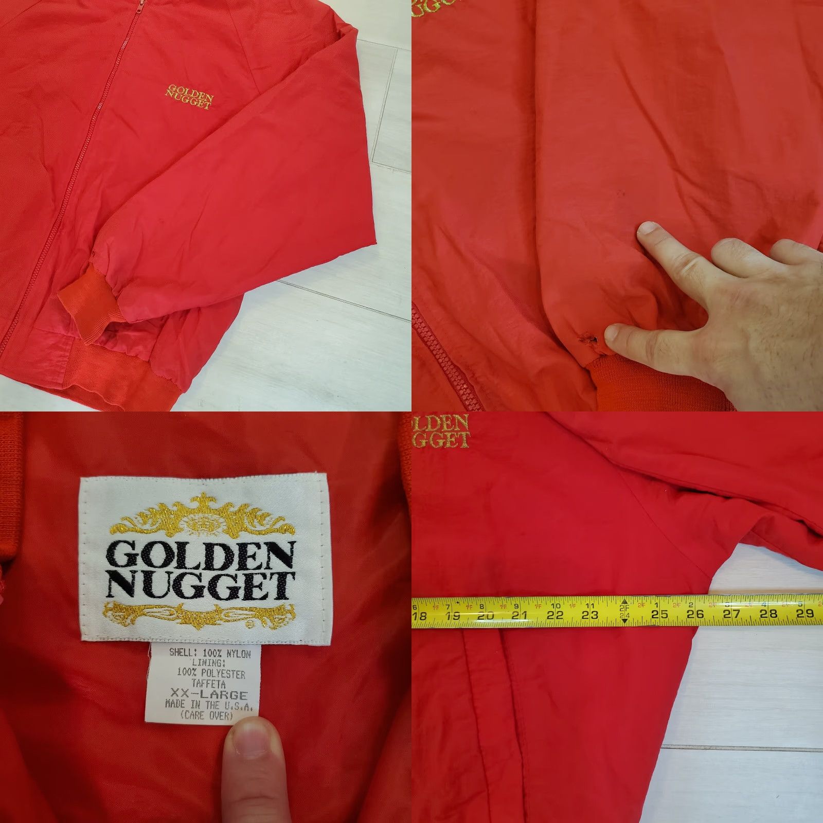 Vintage VINTAGE Golden Nugget Jacket Red 2XL Casino Las Vegas Gambling Embroidered Men Windbreaker Size US XXL / EU 58 / 5 - 8 Thumbnail
