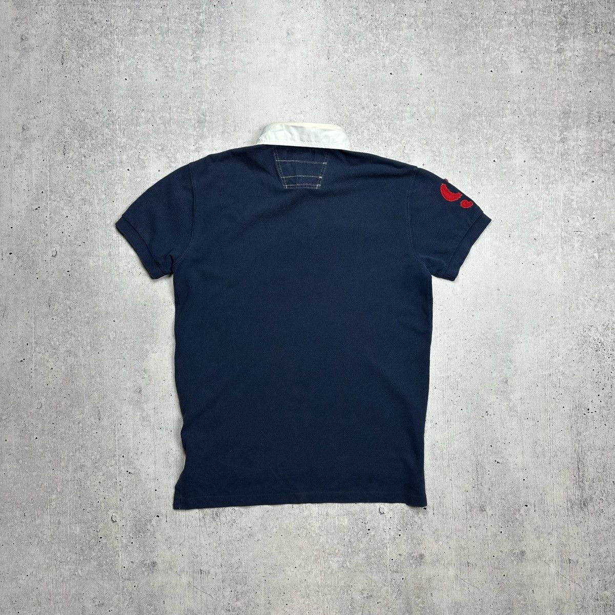 K-Swiss × Polo Ralph Lauren × Vintage Polo Ralph Lauren K Swiss Big Pony Navy Blue #9 Polo Shirt Size US M / EU 48-50 / 2 - 7 Thumbnail