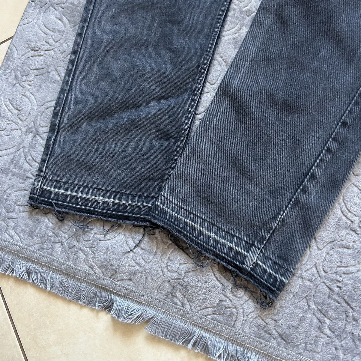 Levi's × Vintage 90s Levi's 615 denim jeans washed black flared Size US 34 / EU 50 - 9 Thumbnail