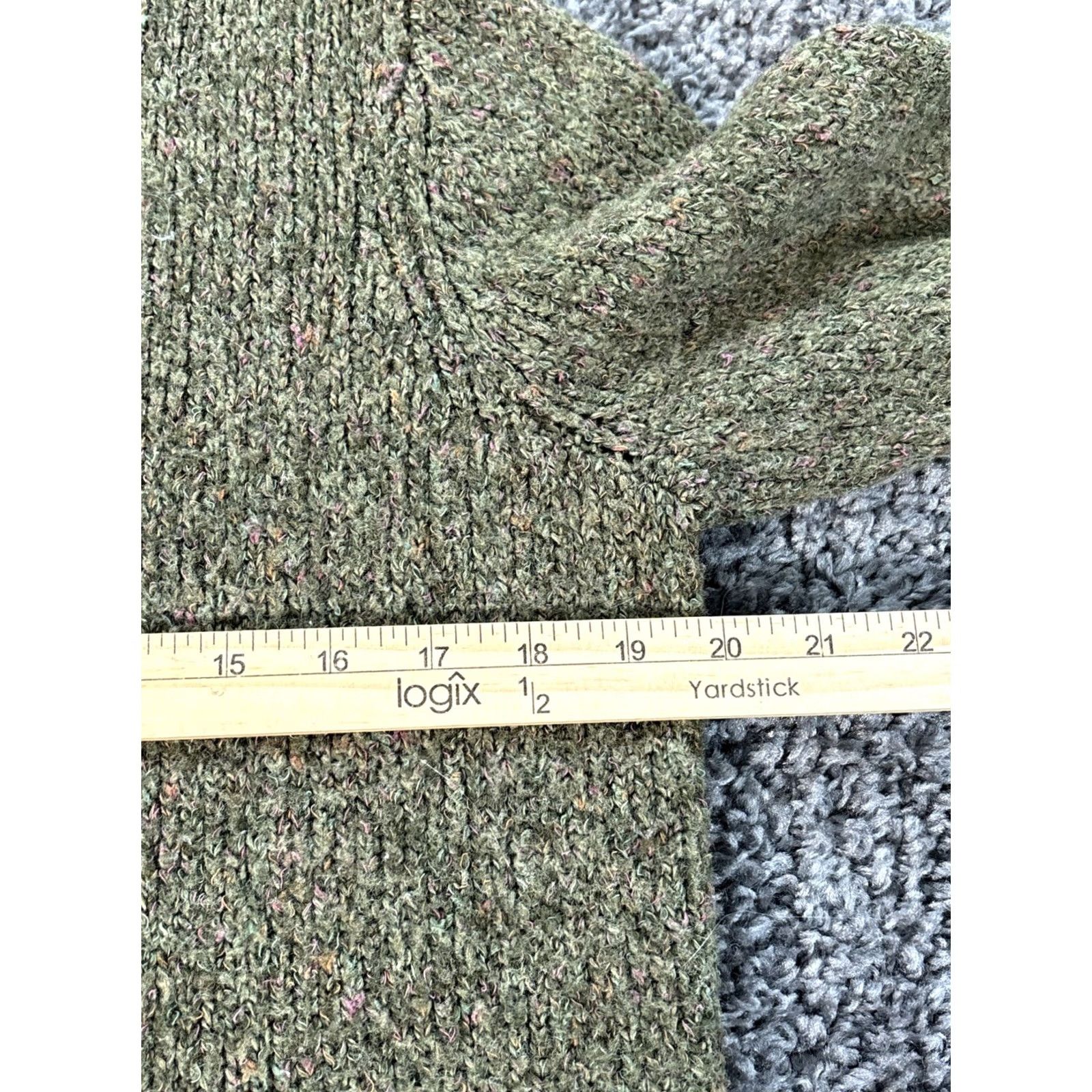 Charter Club Charter Club Cardigan Sweater Womens 1X Green Wool Knit Full Zip Knit Wool Cardigan 1X Womens Green Full Zip Size XL / US 12-14 / IT 48-50 - 3 Thumbnail