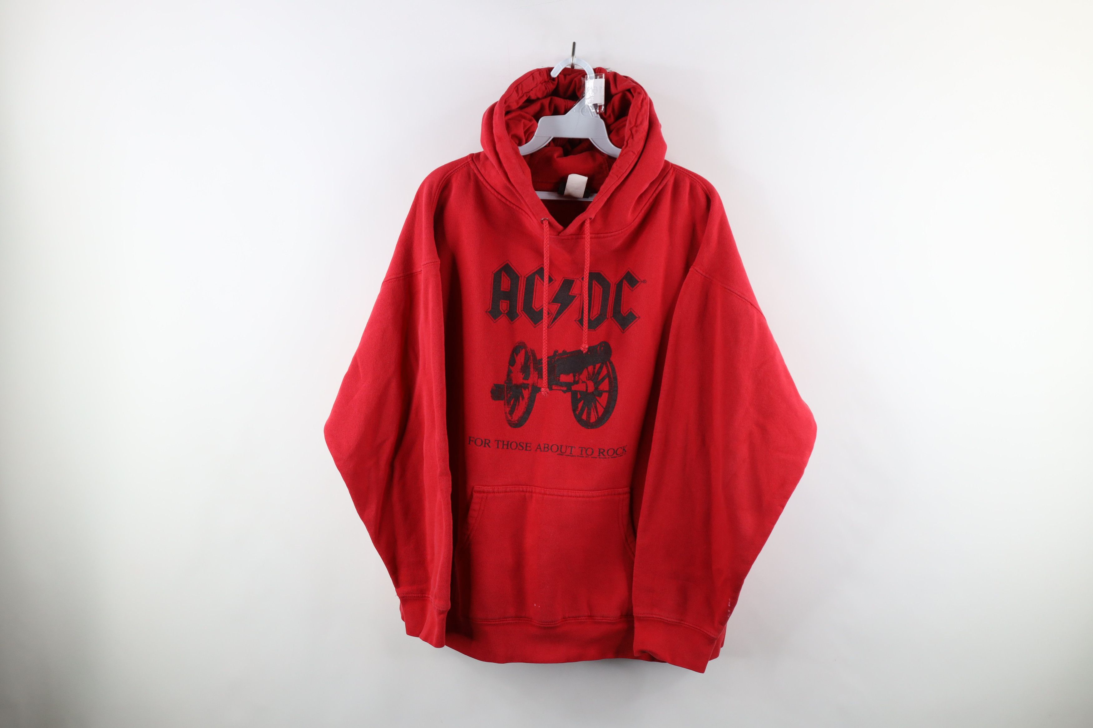 Vintage Y2K 2005 Those About To Rock ACDC Band Hoodie Red