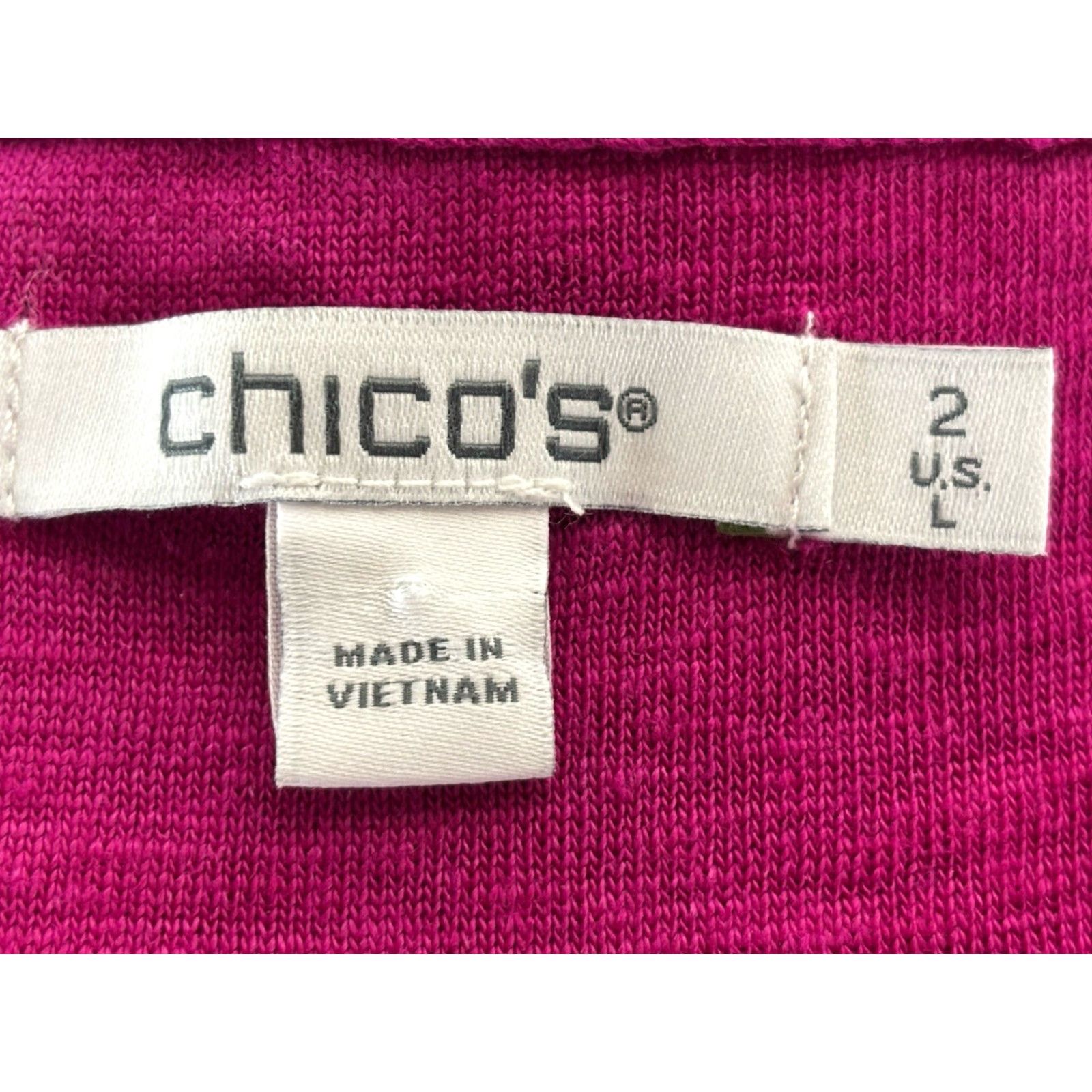 Vintage Chico's 100% Linen Tiered Swing Tee Shirt Women’s Large Pink Botanic Berry Short Sleeve Round Neck Pullover Casual Size L / US 10 / IT 46 - 6 Thumbnail