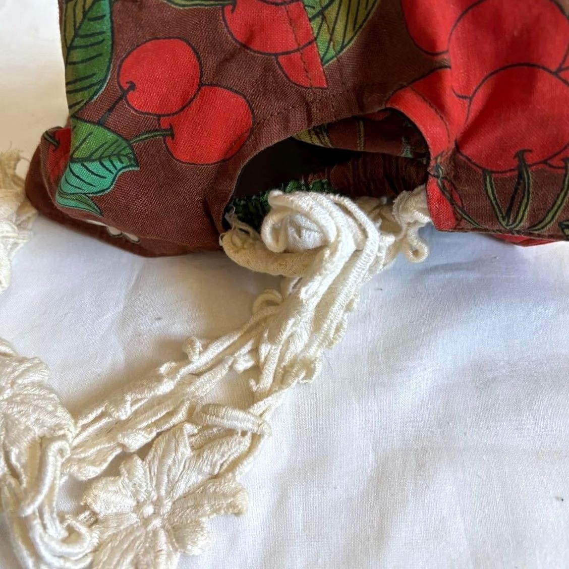 Vintage VINTAGE Bernhard Willhelm Cap 2007 Cherry Pattern Lace Design Used Womens Size ONE SIZE - 4 Thumbnail