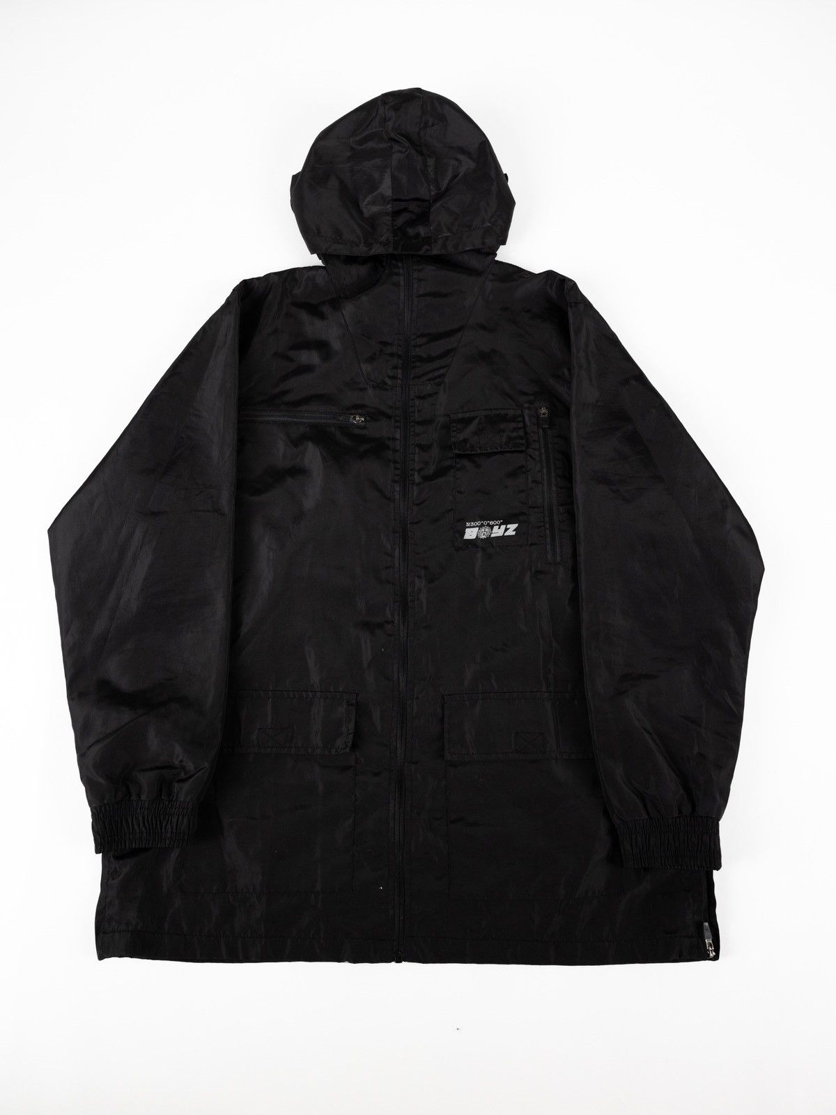 image of Glo Gang Nylon Zip Up Windbreaker Jacket in Black, Men's (Size XL)