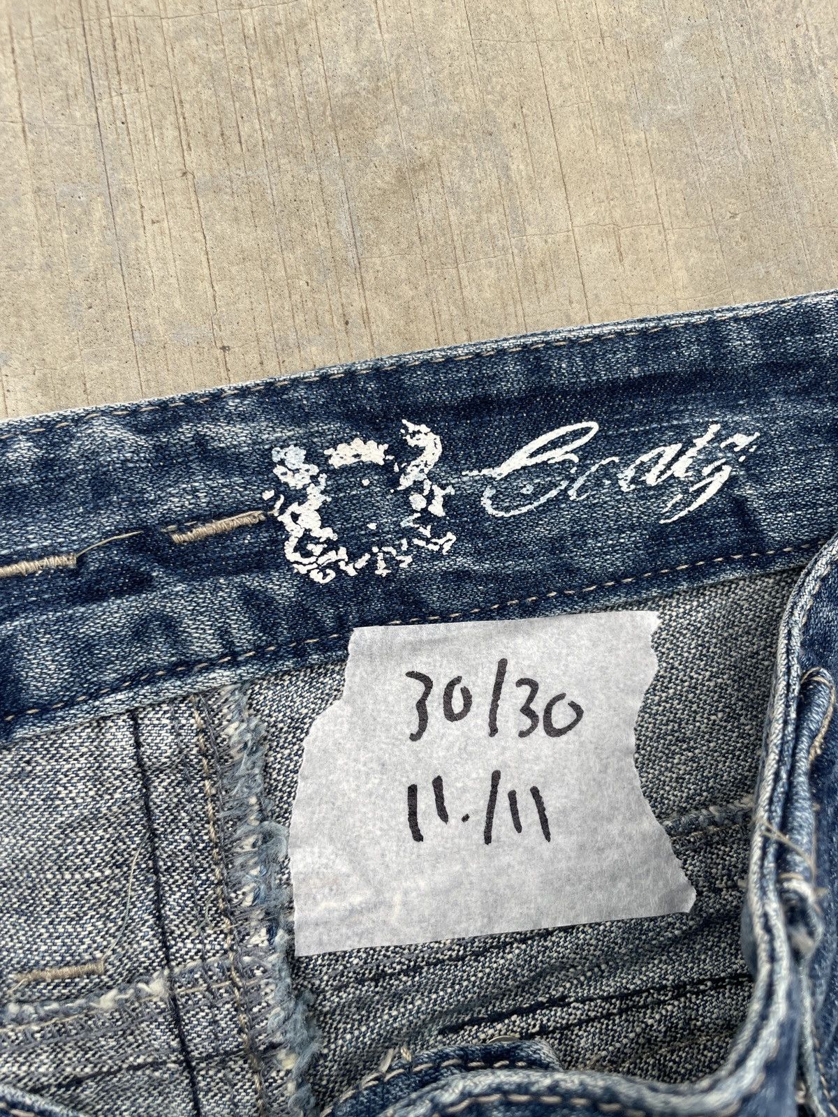 Japanese Brand 2000s JAPANESE BRAND EMBROIDERY MUDWASH FLARE JEANS Size US 30 / EU 46 - 4 Thumbnail