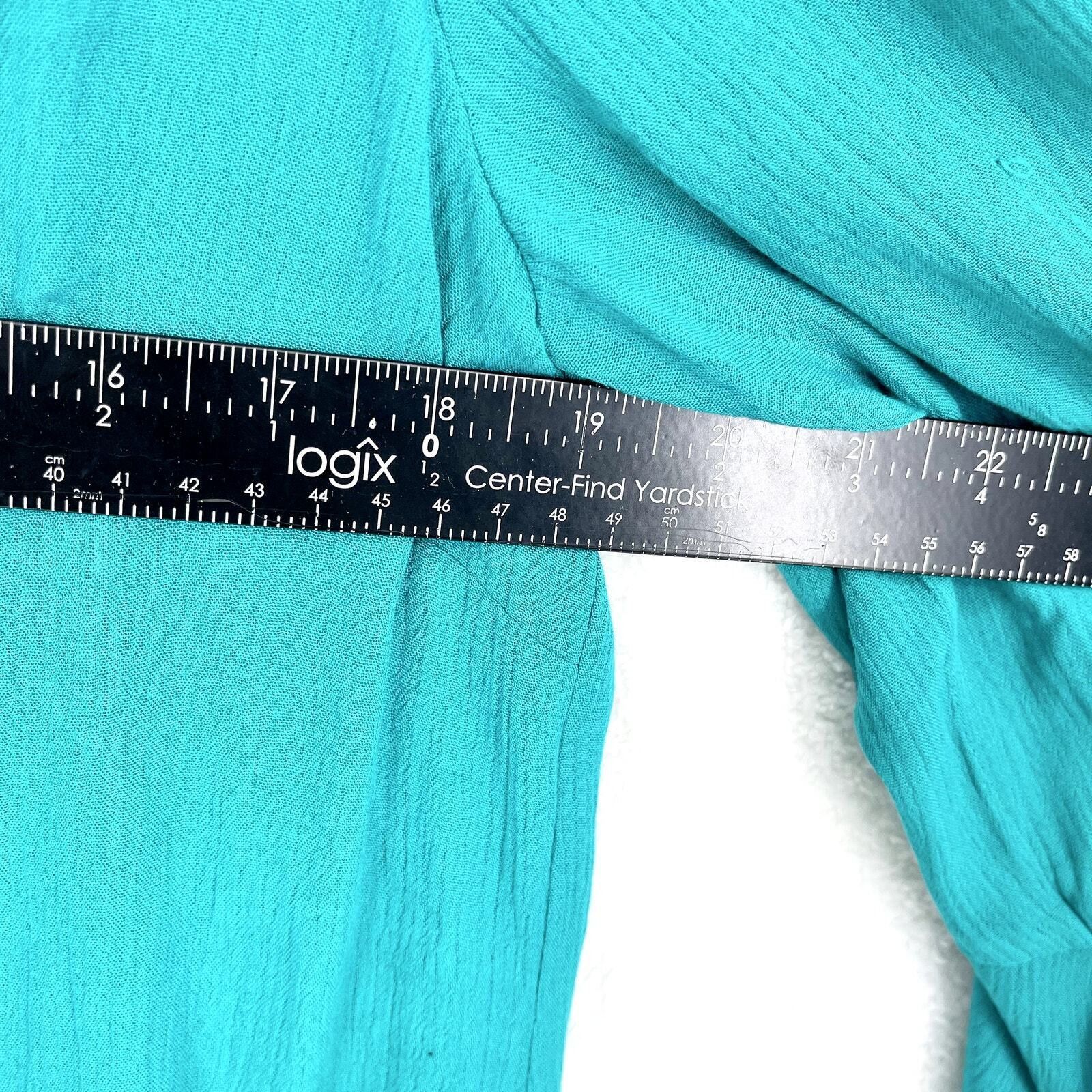 Other Soft Surroundings Top Size PS Blouse Bell Sleeve Turquoise Size S / US 4 / IT 40 - 3 Thumbnail