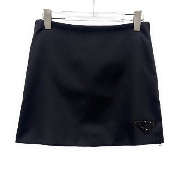 Prada Prada Beaded Logo Re-Nylon Mini Skirt Size 38 Size 26" / US 2 / IT 38 - 1 Thumbnail