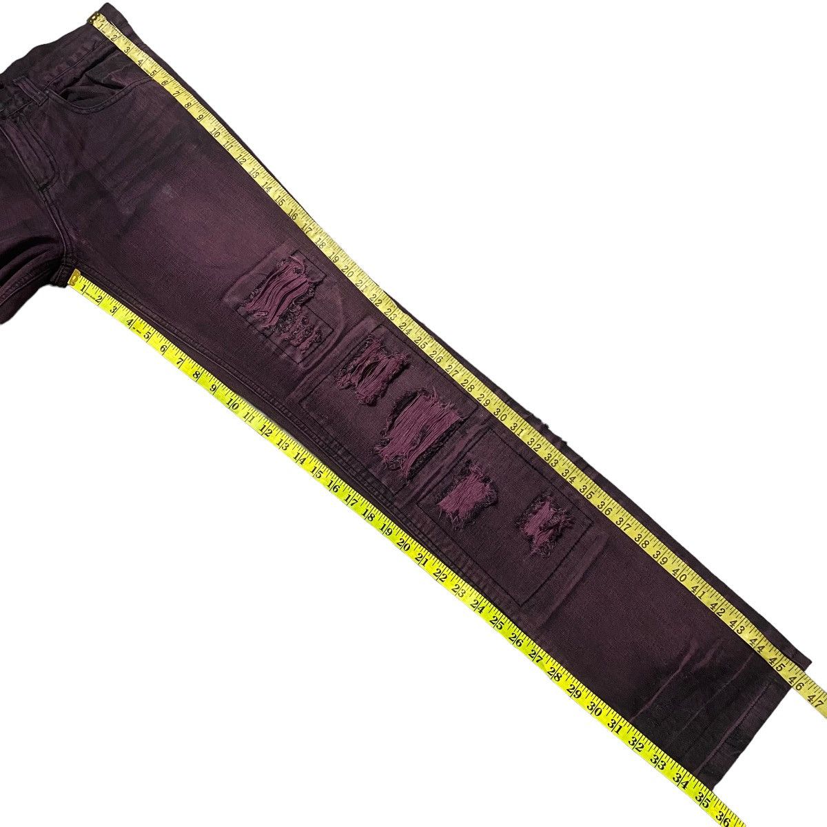 Japanese Brand Japanese Brand Saucy Cool Wine Red Distressed Jeans Size US 32 / EU 48 - 20 Thumbnail