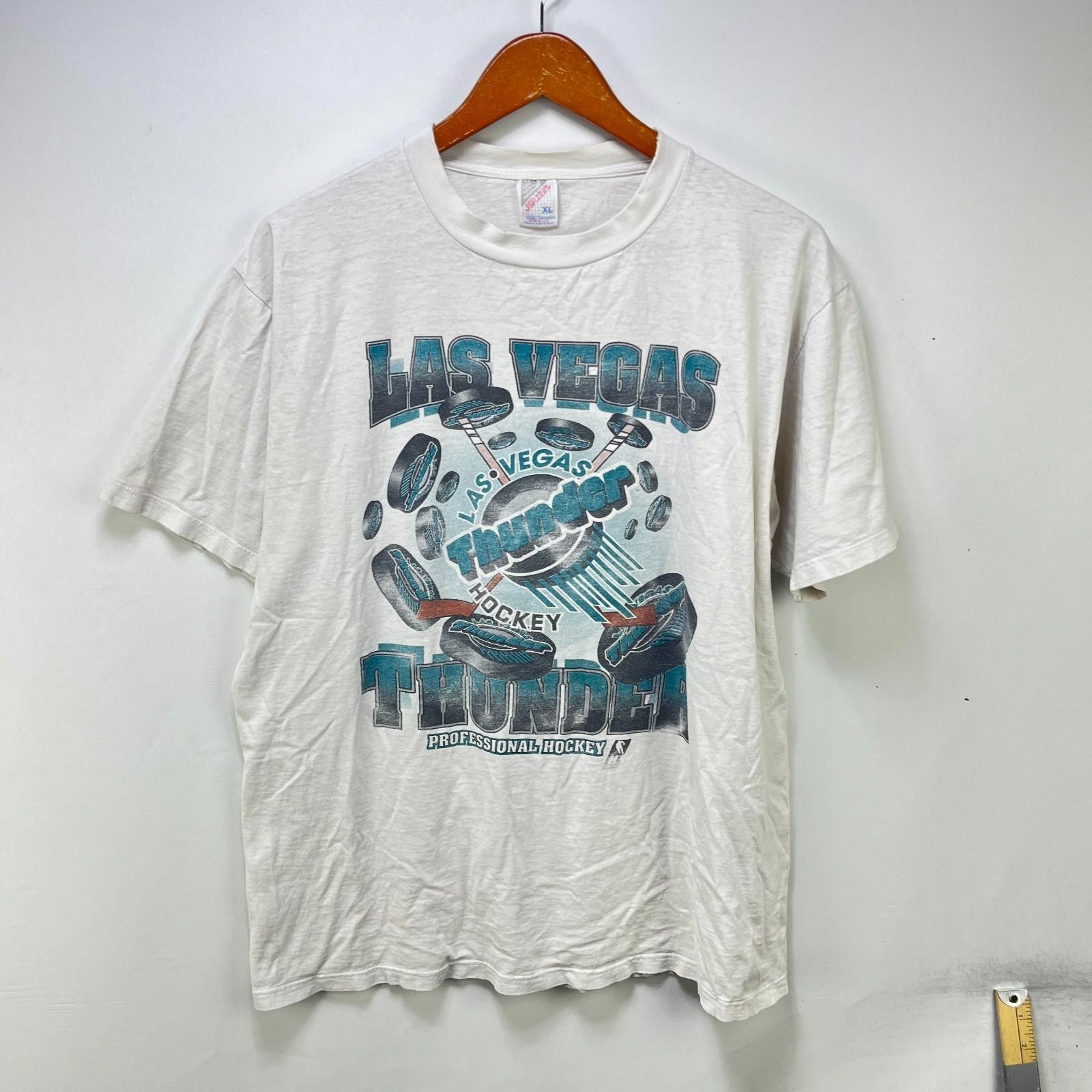 Jerzees Vintage Las Vegas Thunder Hockey T-Shirt XL Single Stitch Size US XL / EU 56 / 4 - 1 Thumbnail