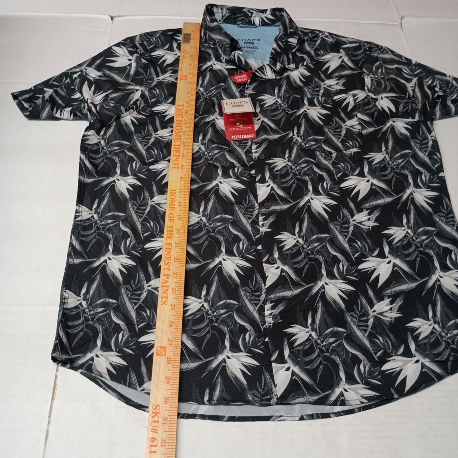 Chaps Chaps Everyday Performance Shirt Men's Size XL Black Floral Size US XL / EU 56 / 4 - 6 Thumbnail