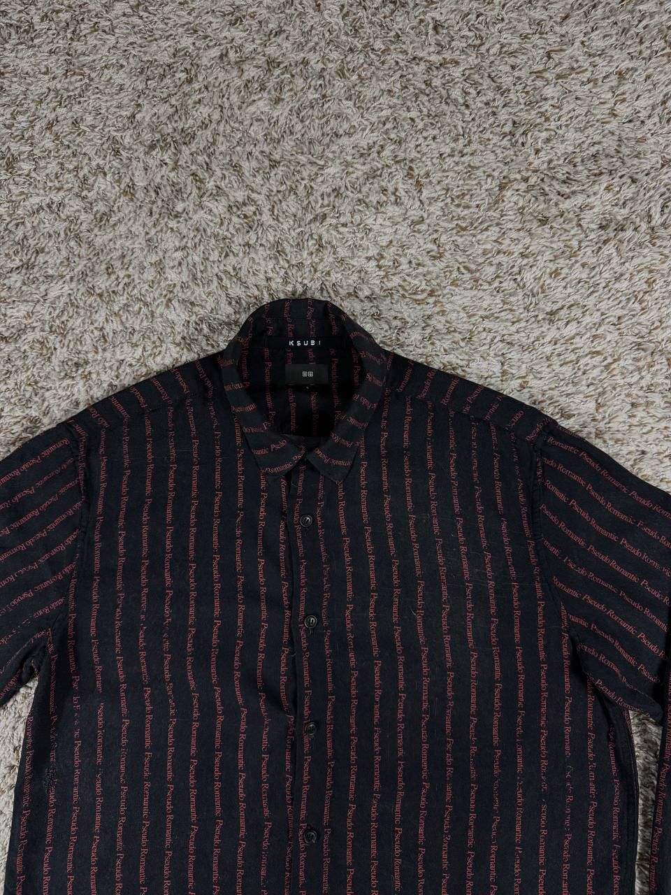 Ksubi Ksubi Button Up All Over Logo Striped Short Sleeve Shirt Size US S / EU 44-46 / 1 - 2 Thumbnail