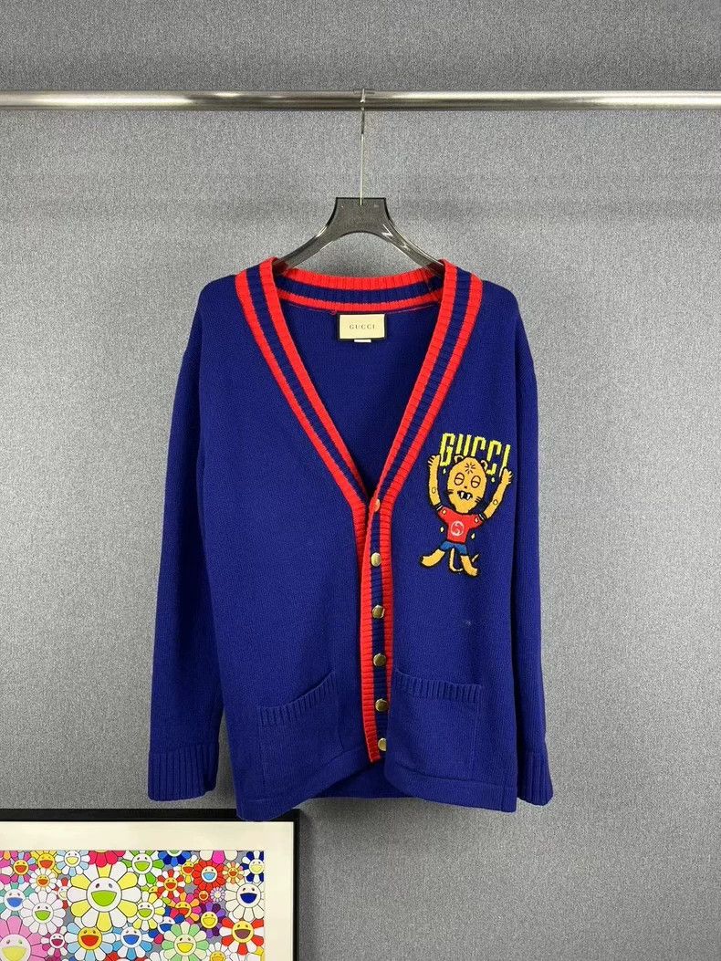 Gucci GUCCI Embroidered Logo Knit Cardigan Sweater - dmc Size US XS / EU 42 / 0 - 1 Thumbnail