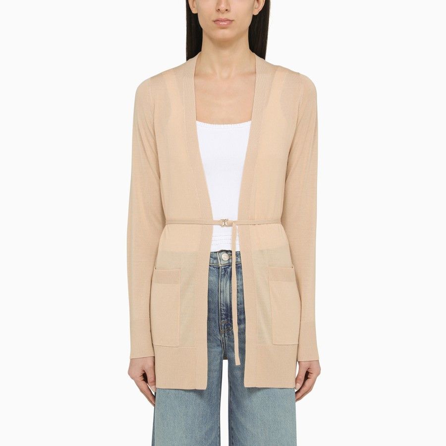 image of Chloe O1D2Blof0124 Cardigan In Beige, Women's (Size Medium)