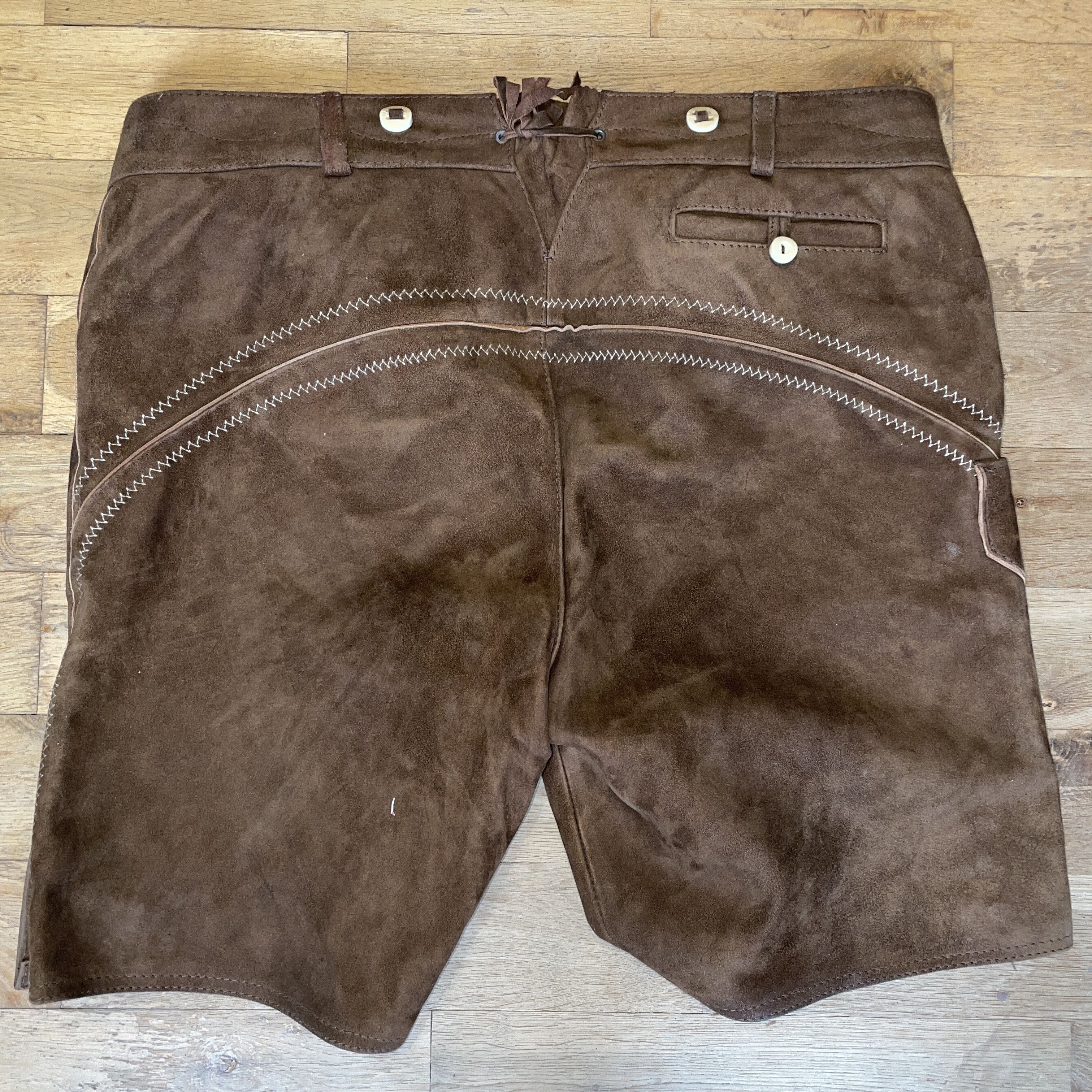 Vintage Trachten Bavarian Vintage Shorts 100% Leather Hunting 58 Size US 44 / EU 60 - 2 Thumbnail