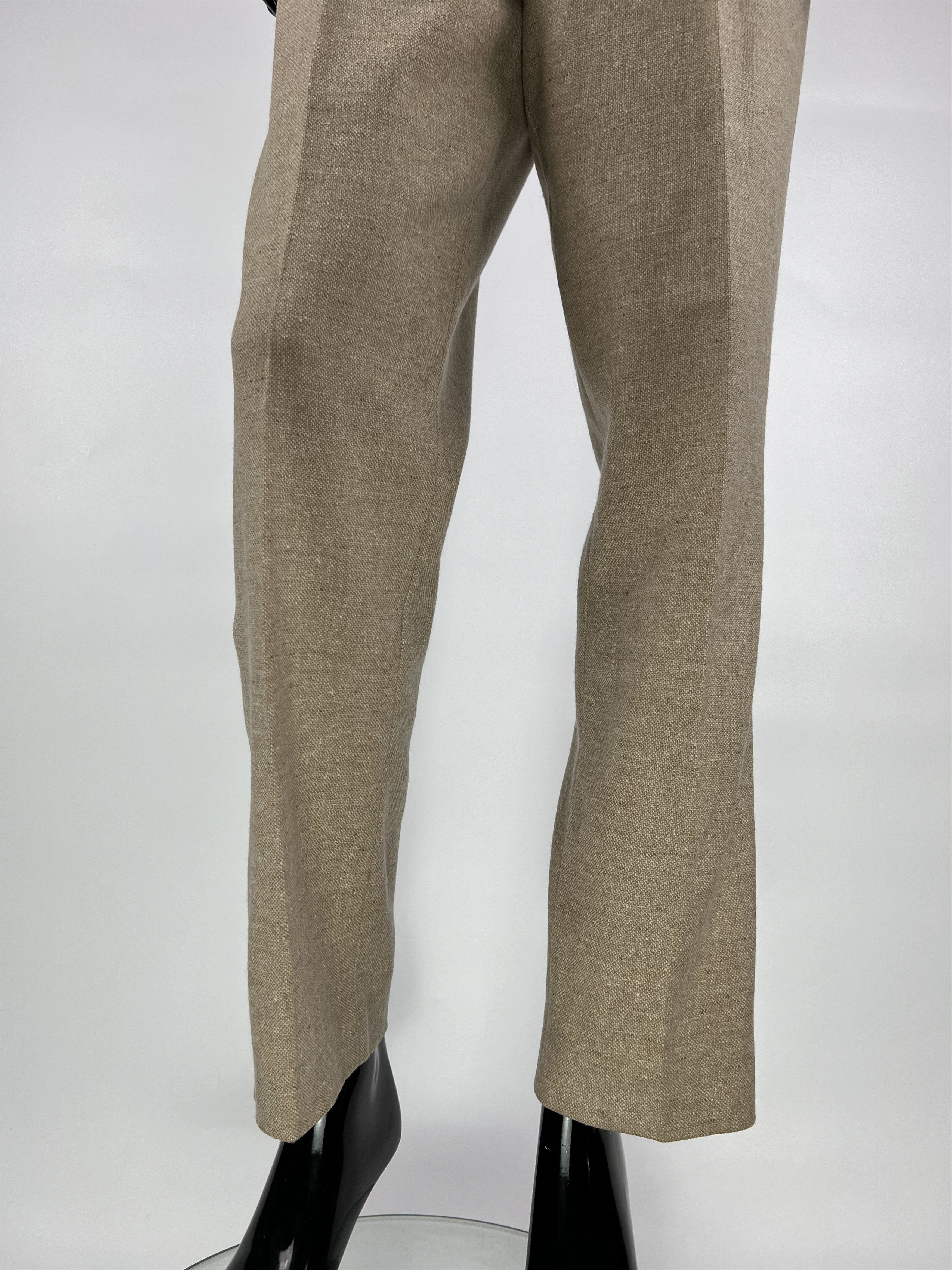 Brunello Cucinelli Gunex by Brunello Cucinelli Beige Wool Cashmere Pants US10 Size 32" / US 10 / IT 46 - 4 Thumbnail