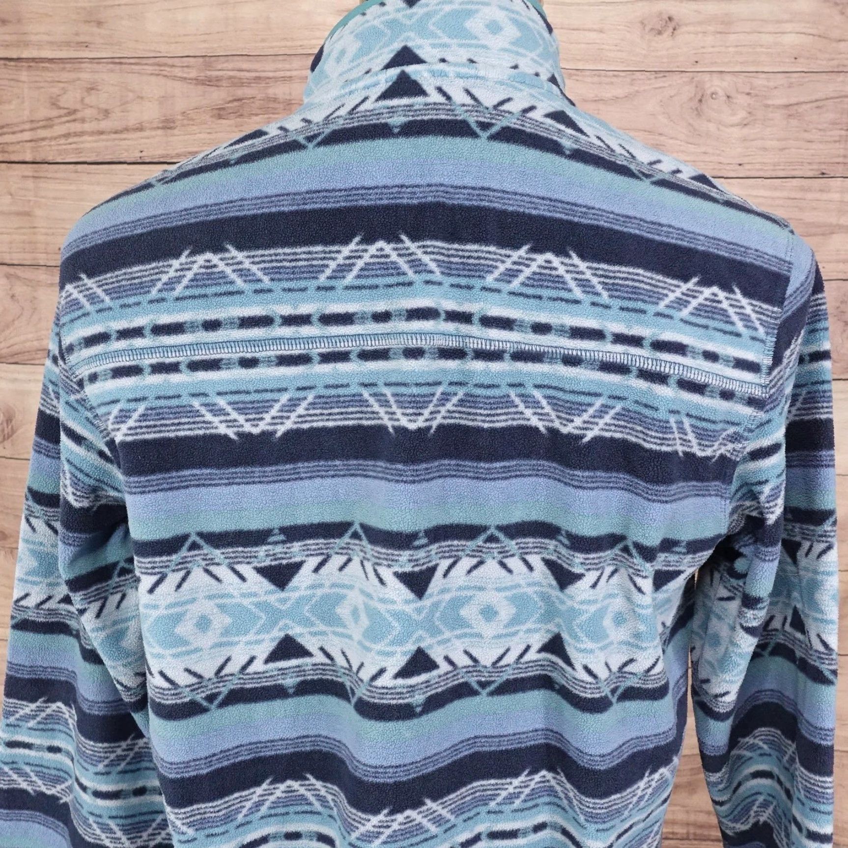 Eddie Bauer VINTAGE Eddie Bauer Pullover Mens Medium Blue Aztec Fleece Geometric Outdoors Size US M / EU 48-50 / 2 - 6 Thumbnail