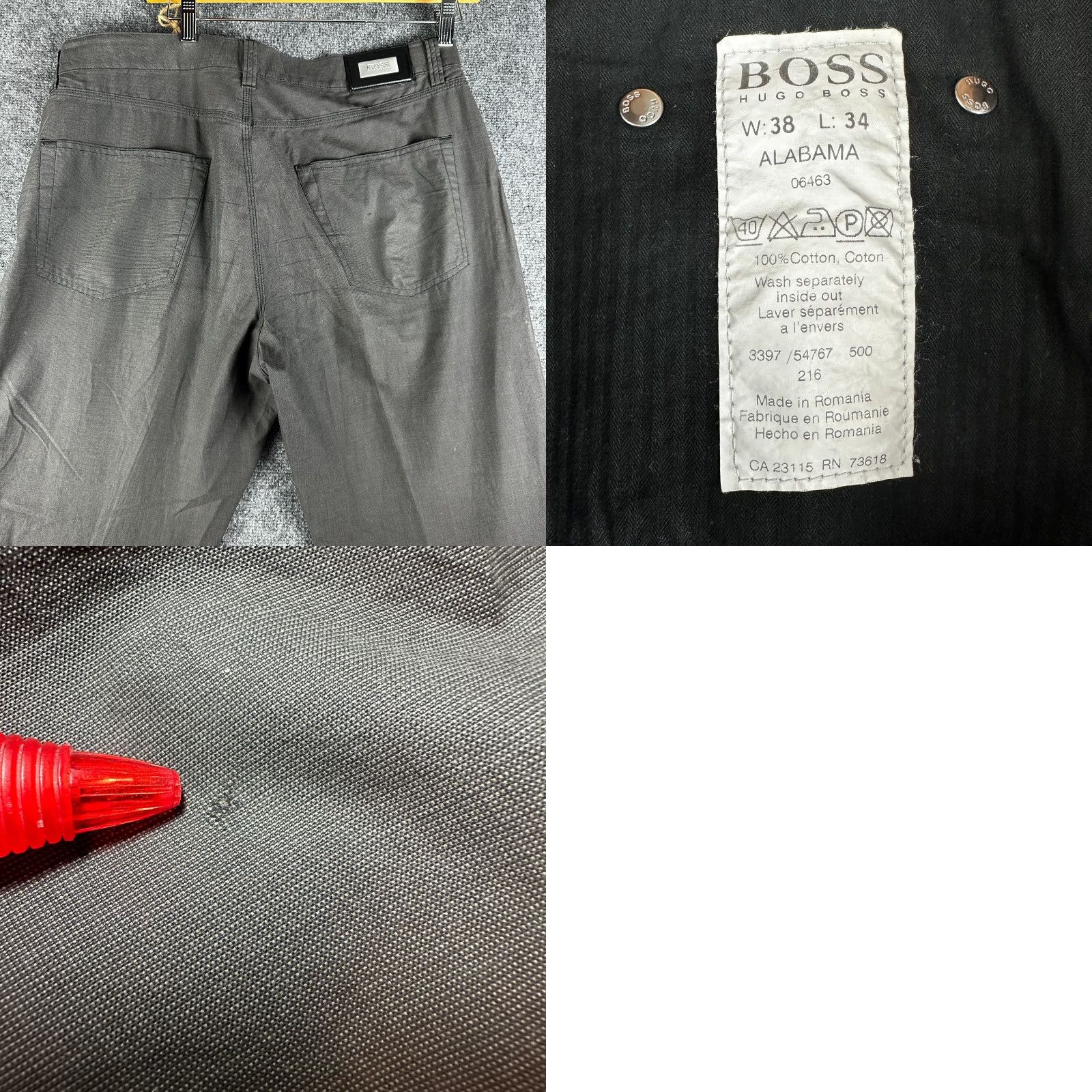 Vintage Hugo Boss Pants Mens 38 Alabama Gray Cotton Flat Front Pockets Straight Chino Size US 38 / EU 54 - 8 Thumbnail