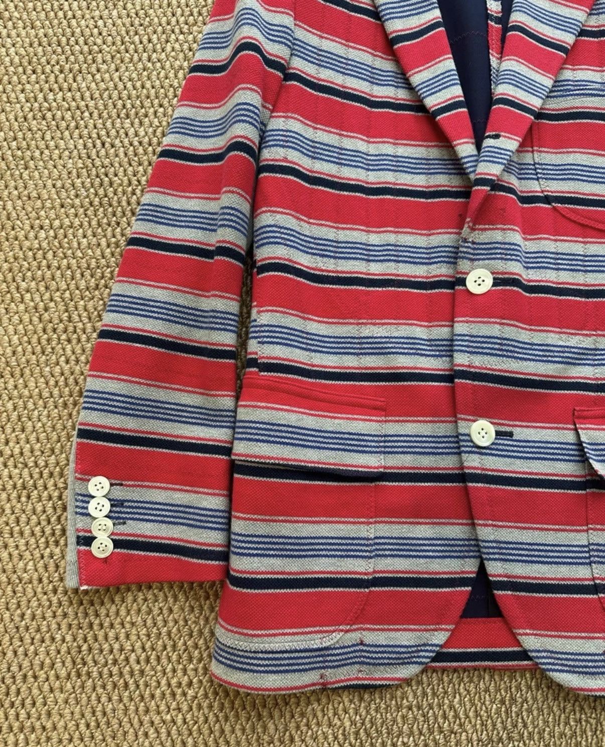 Comme des Garcons Comme des Garçons Stripe Collarless Blazer K23 Size US XS / EU 42 / 0 - 3 Thumbnail
