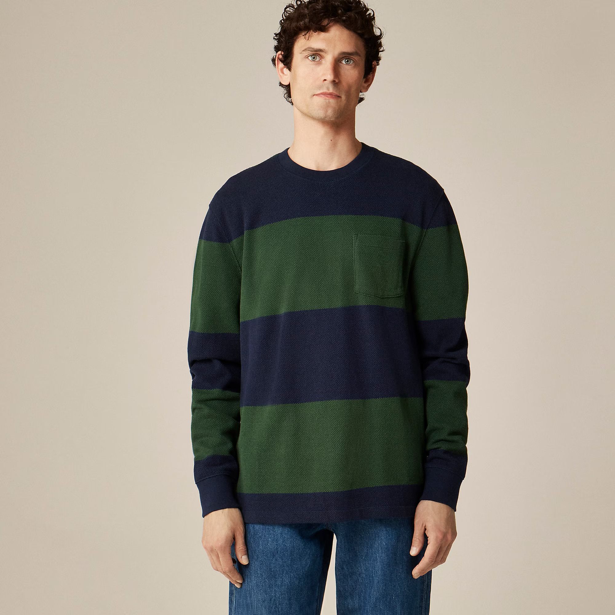 J.Crew J. Crew Macropiqué Cotton Stripe Woven Top Size US M / EU 48-50 / 2 - 4 Thumbnail