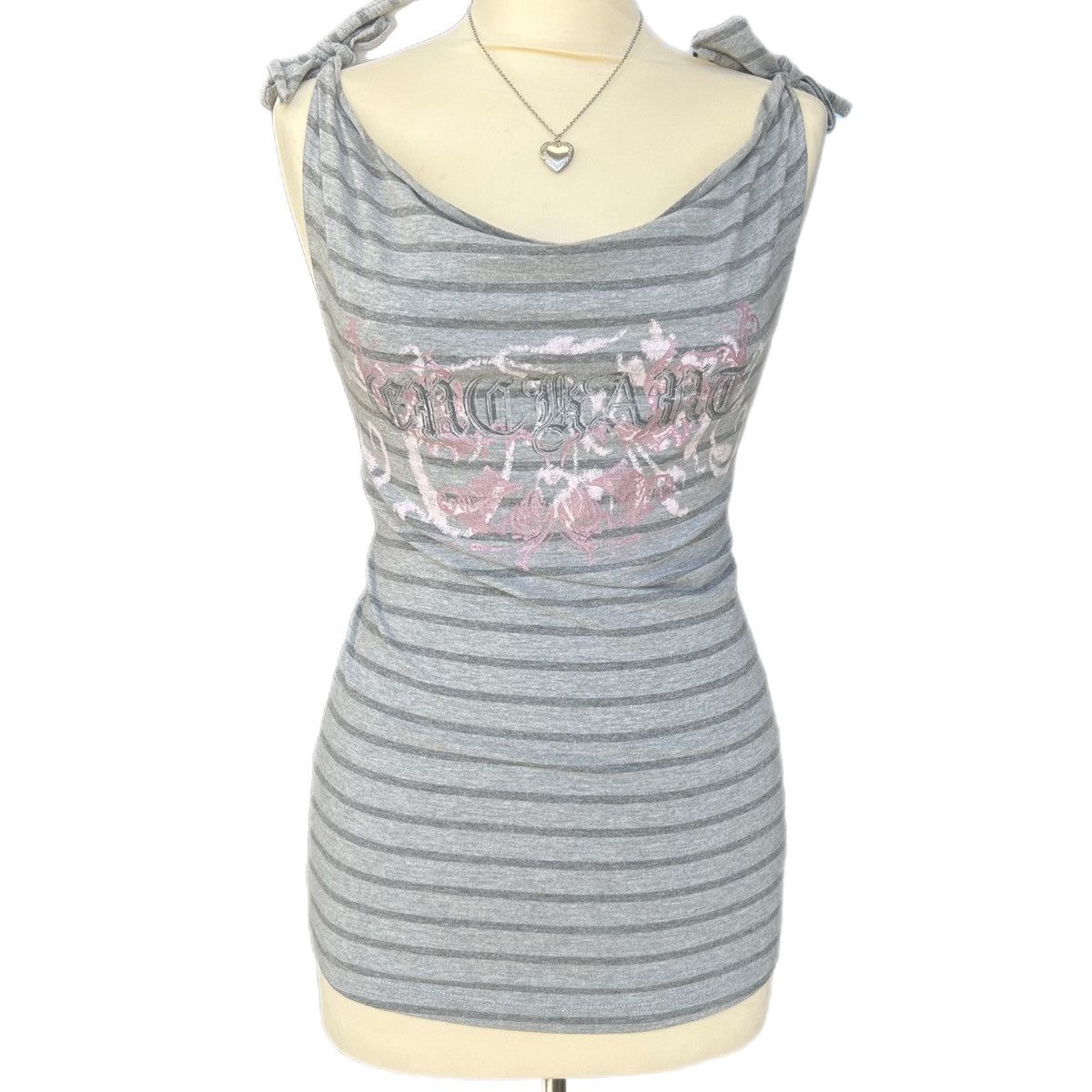 Other y2k gray striped off the shoulder top Size XS / US 0-2 / IT 36-38 - 2 Thumbnail