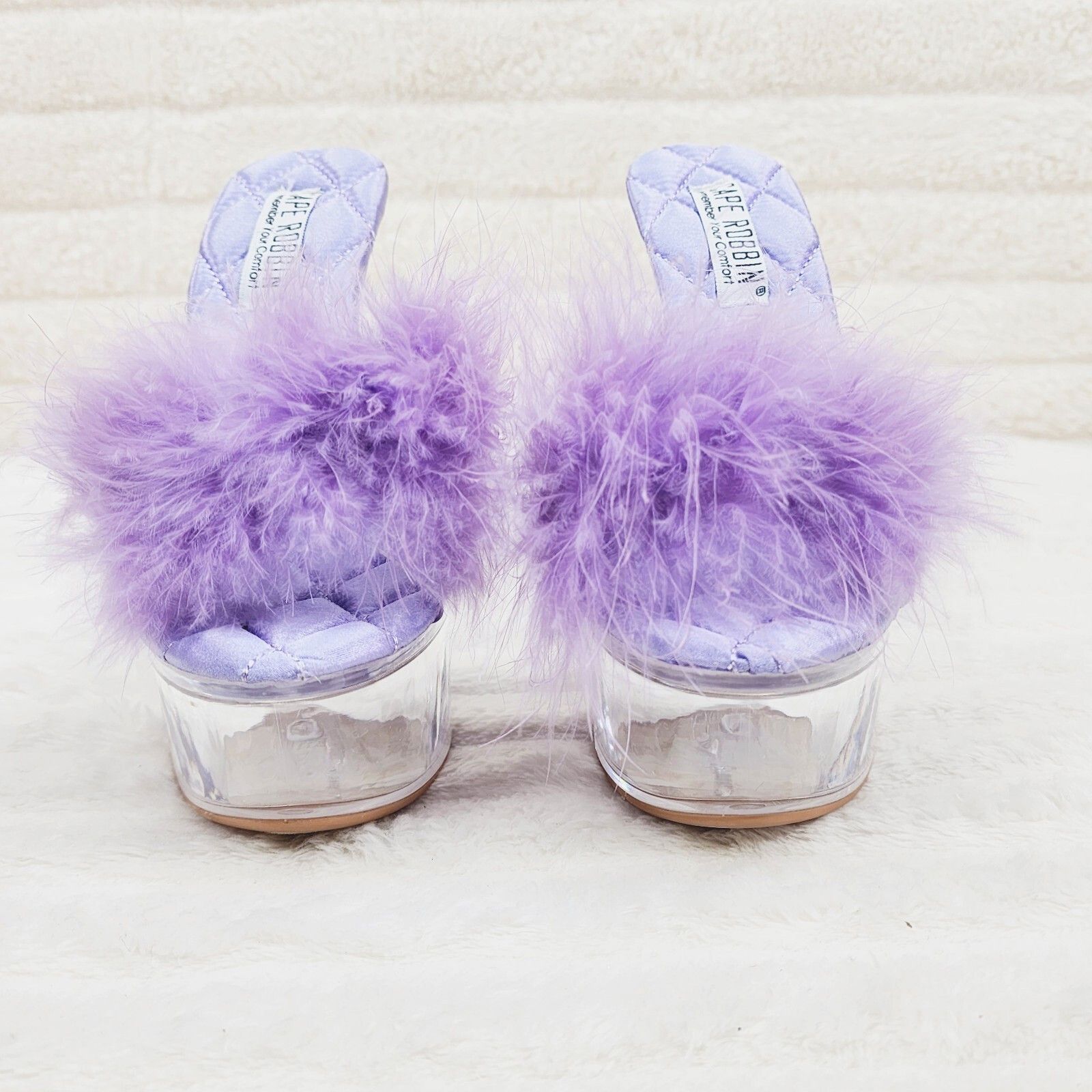 Other Maren Marabou Feather Slip On Platform 6" Stiletto Heel Shoe Size US 6 / IT 36 - 3 Thumbnail