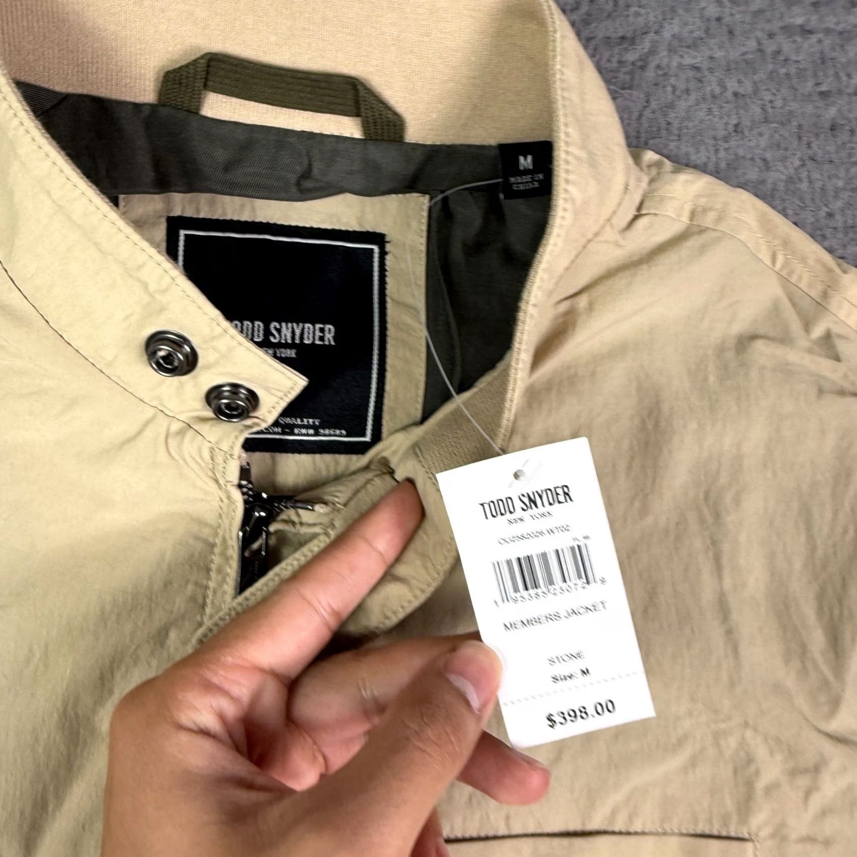 Todd Snyder Todd Snyder Members Jacket Mens M Stone Khaki Full Zip Performance Bomber NEW Size US M / EU 48-50 / 2 - 3 Thumbnail