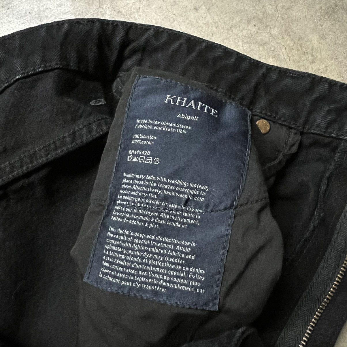 Designer × KHAITE Khaite “Abigail” 🇺🇸 Women’s Designer Black Denim Jeans Size 29" - 8 Thumbnail