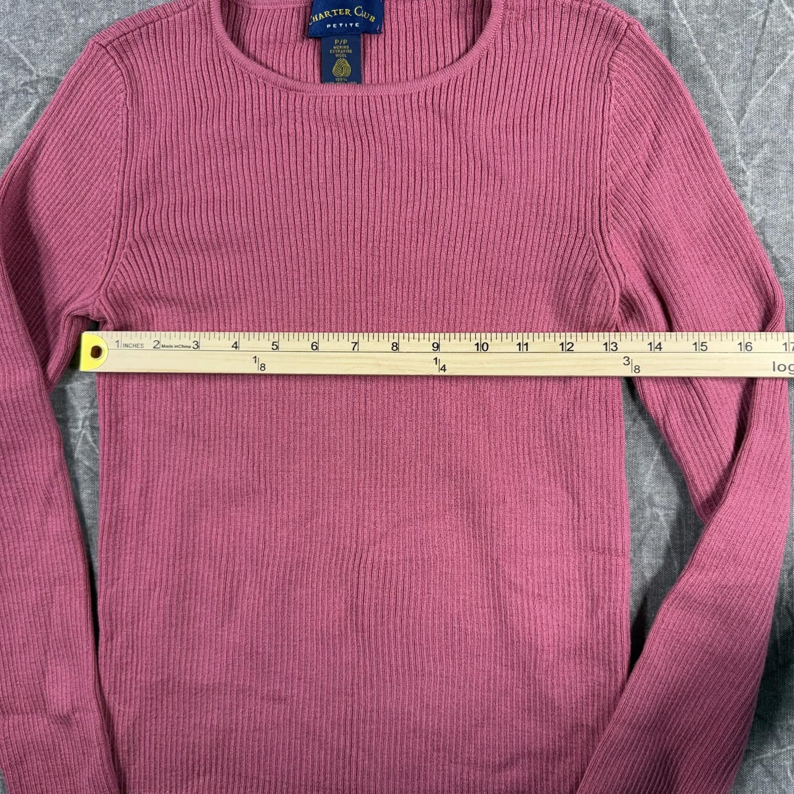 Charter Club Charter Club Shirt Women's P Pink Merino Wool Sweater Size XS / US 0-2 / IT 36-38 - 4 Thumbnail