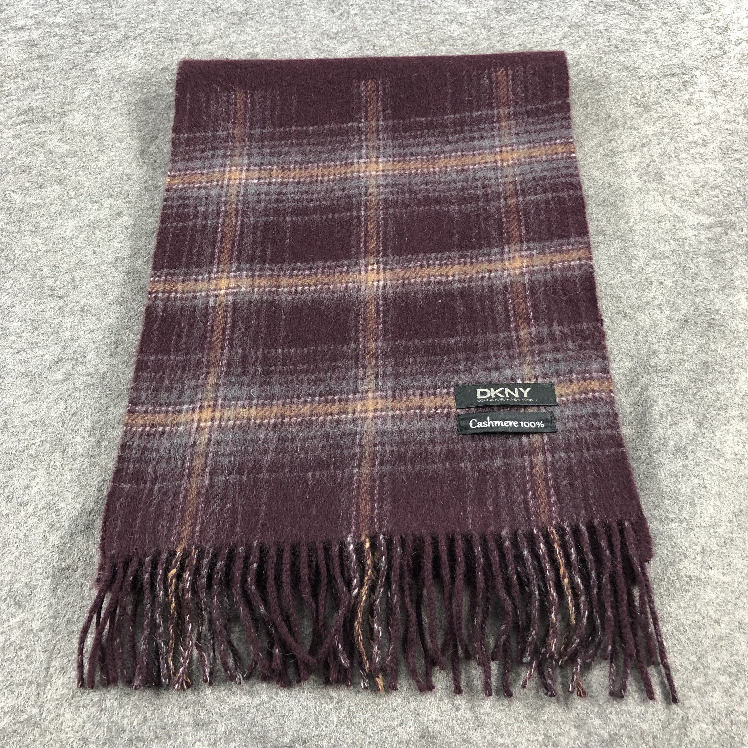 DKNY DKNY Tartan Cashmere Scarf Muffler V871 Size ONE SIZE - 2 Thumbnail