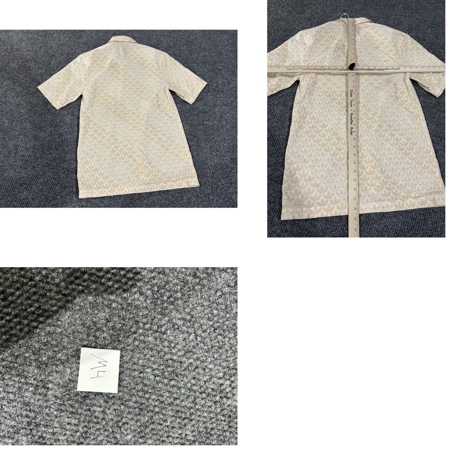 Adidas Adidas Shirt Mens XS Beige Trefoil Logo Print Button Up Short Sleeve Casual Size US XS / EU 42 / 0 - 8 Thumbnail
