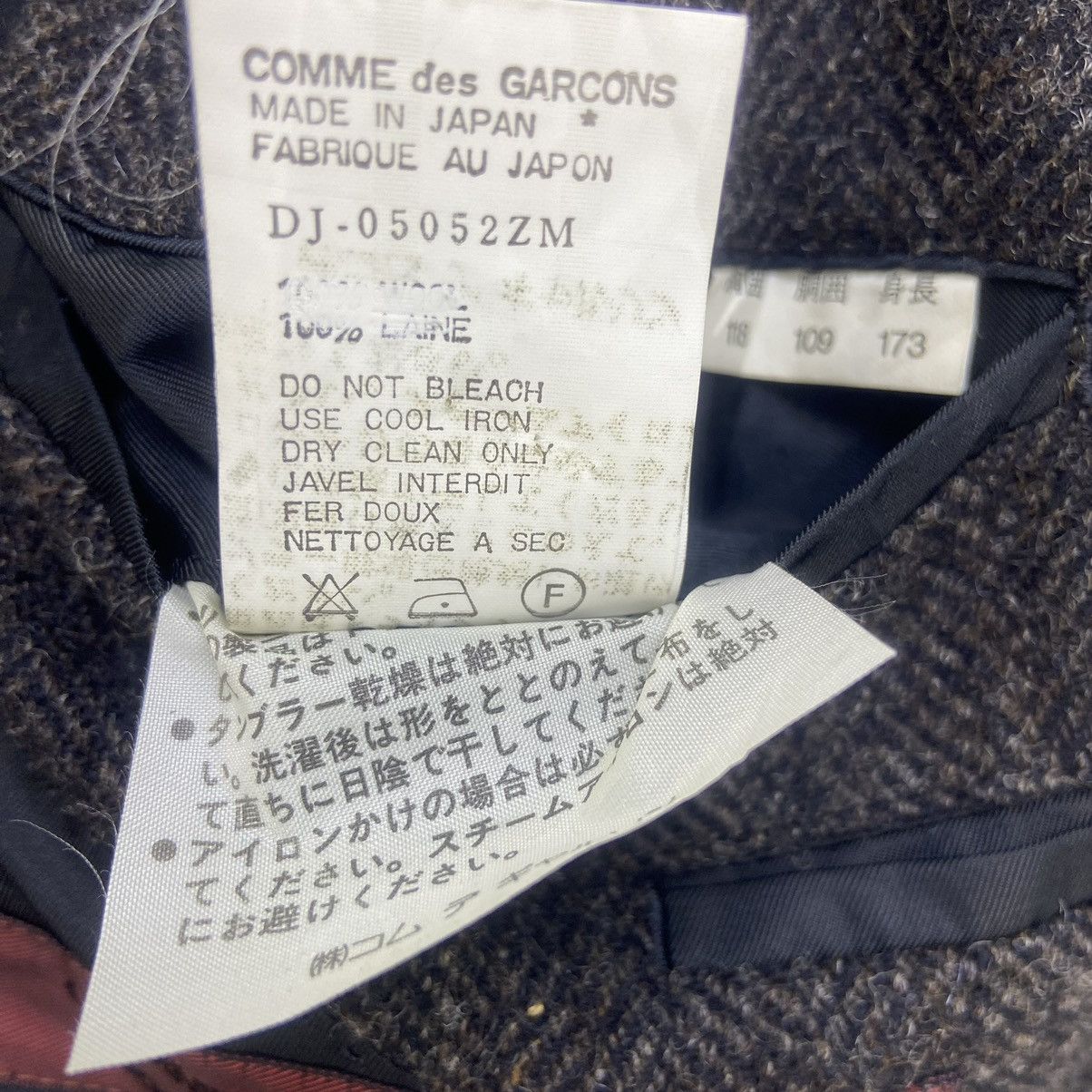 Comme des Garcons Homme 🔥AD1990 CDG Homme Deux Herringbone Laine Wool Coat Blazer Size US S / EU 44-46 / 1 - 15 Thumbnail