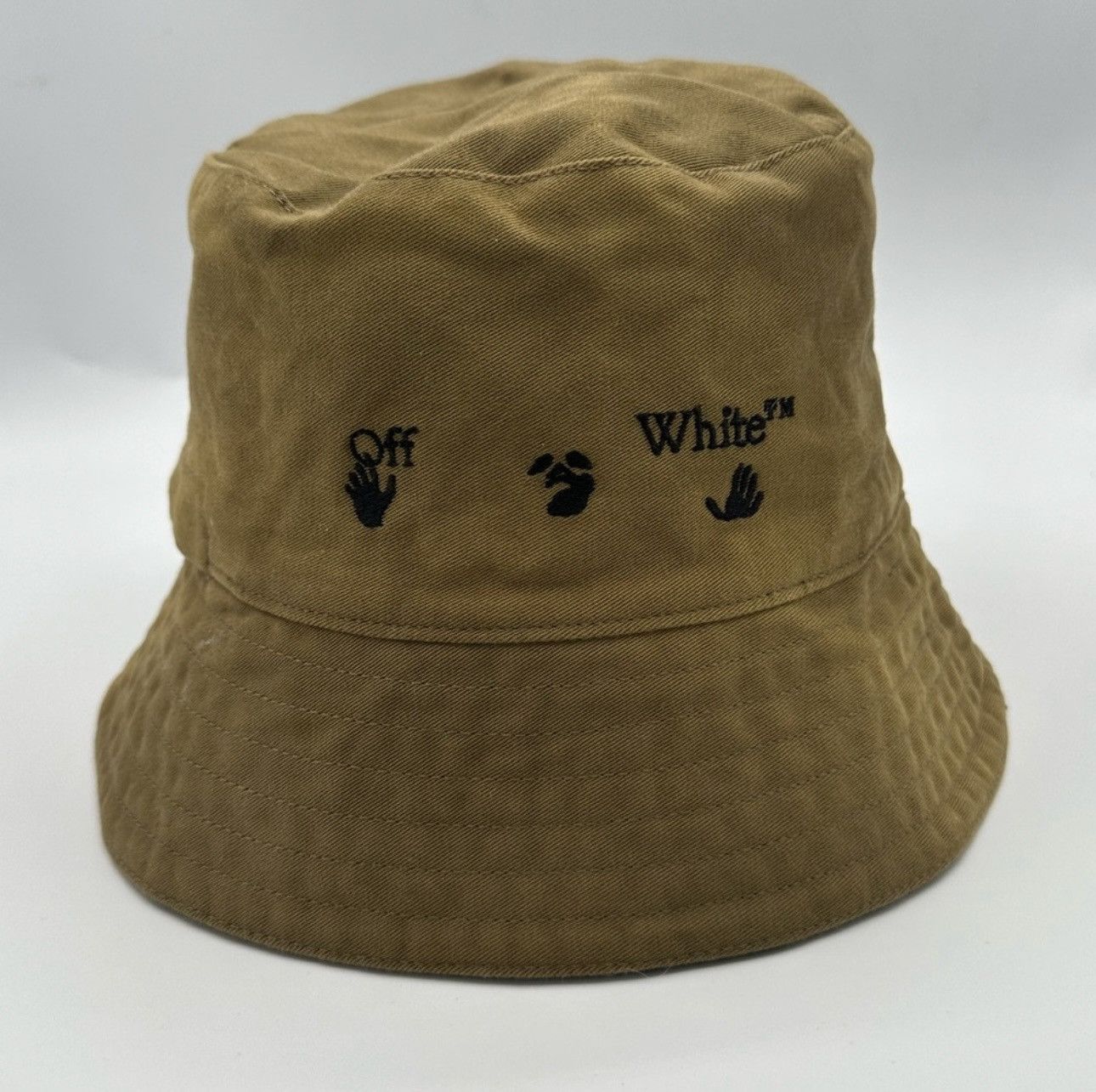 Off-White Off-White logo Khaki Bucket Hat Size ONE SIZE - 1 Thumbnail