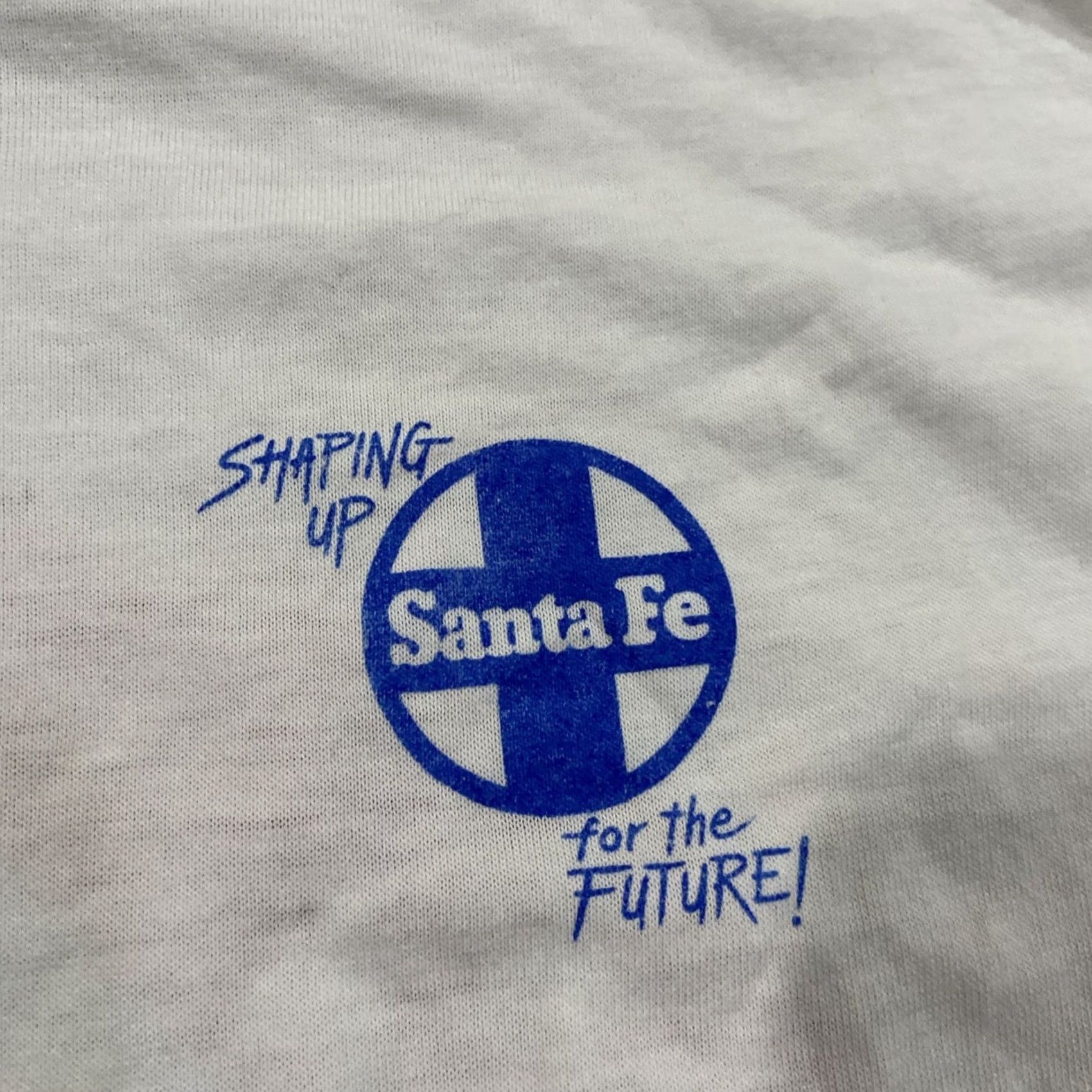 Hanes VINTAGE Santa Fe Train T-Shirt XL White Hanes Crew Neck Short Sleeve Graphic Print Men USA 90s Grunge 80s Vintage Shaping Up For The Future Size US XL / EU 56 / 4 - 7 Thumbnail