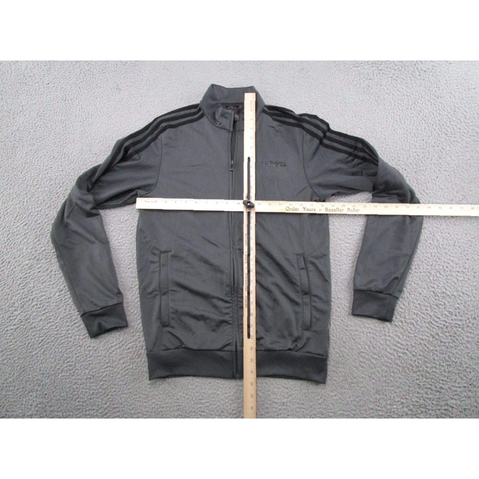 Adidas Adidas Mens Size S Gray 3-Stripe Tricot Track Top JN6489 Full Zip Activewear Size US S / EU 44-46 / 1 - 4 Thumbnail