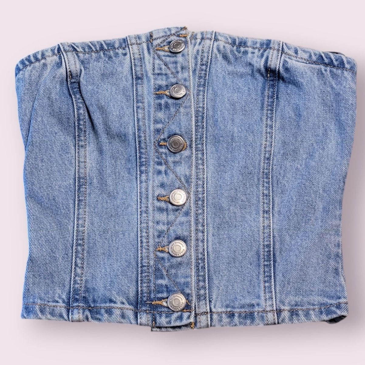 Pull & Bear NWT Denim Corset Strapless Bustier S Y2K Coquette Size S / US 4 / IT 40 - 1 Thumbnail