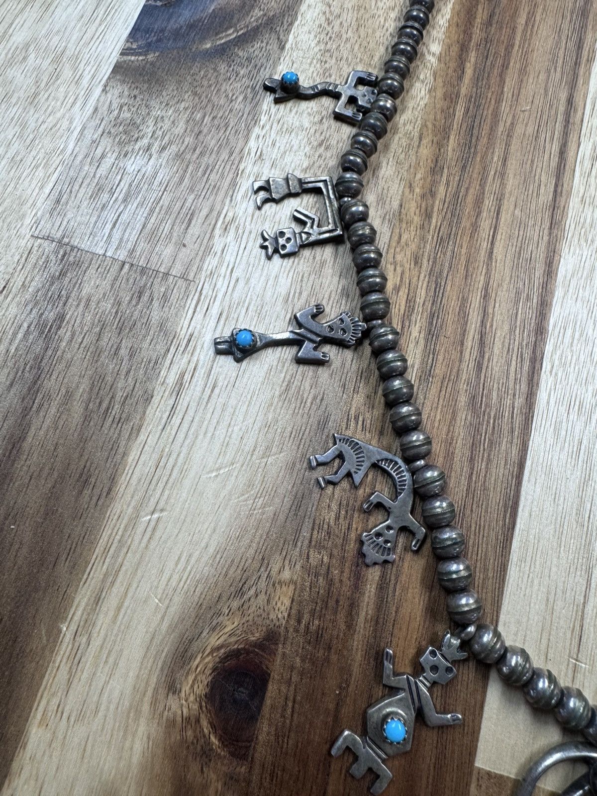 Other Navajo Squash Blossom Necklace Silver and Turquoise Necklace Size ONE SIZE - 5 Thumbnail