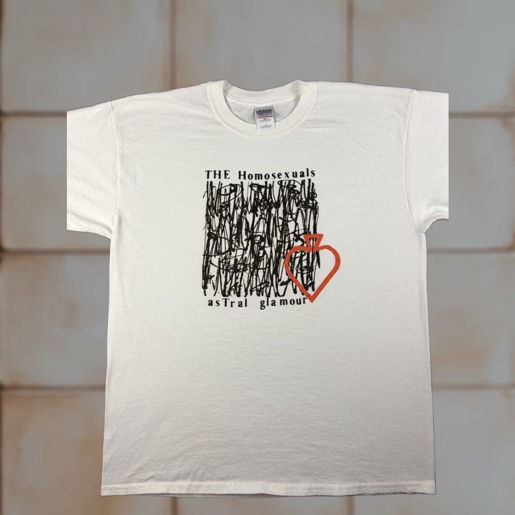Vintage VINTAGE The Homosexuals Band Shirt Men XL White Cotton Crew Neck Short Sleeve Graphic Print T-Shirt Band Mens XL Size US XL / EU 56 / 4 - 1 Thumbnail